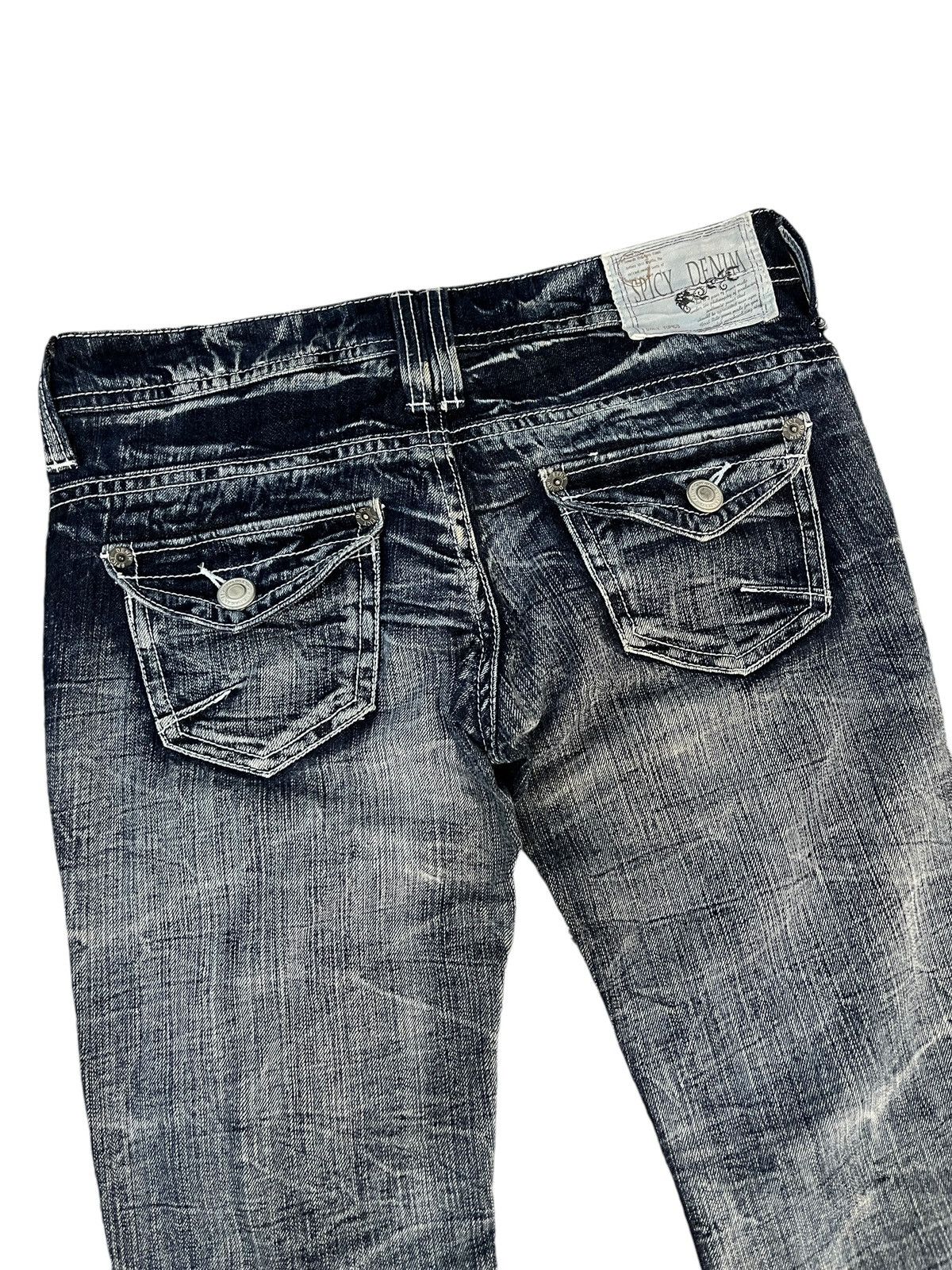 Japanese Brand Vintage Punk Wrinkle Denim Flared Size US 33 - 10 Thumbnail