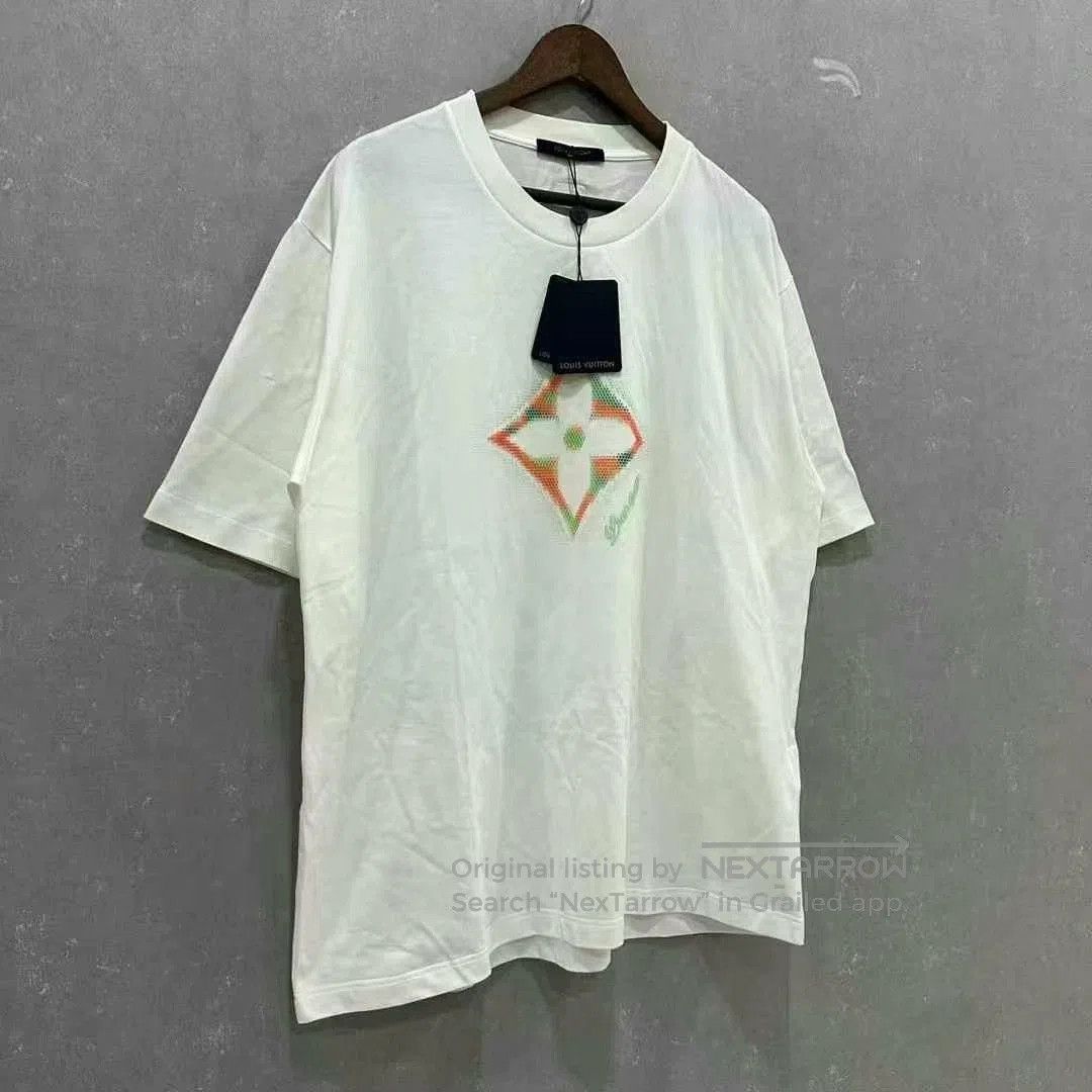 Louis Vuitton Louis Vuitton White Clover Short Sleeve Shirt. Size L / US 10 / IT 46 - 3 Thumbnail