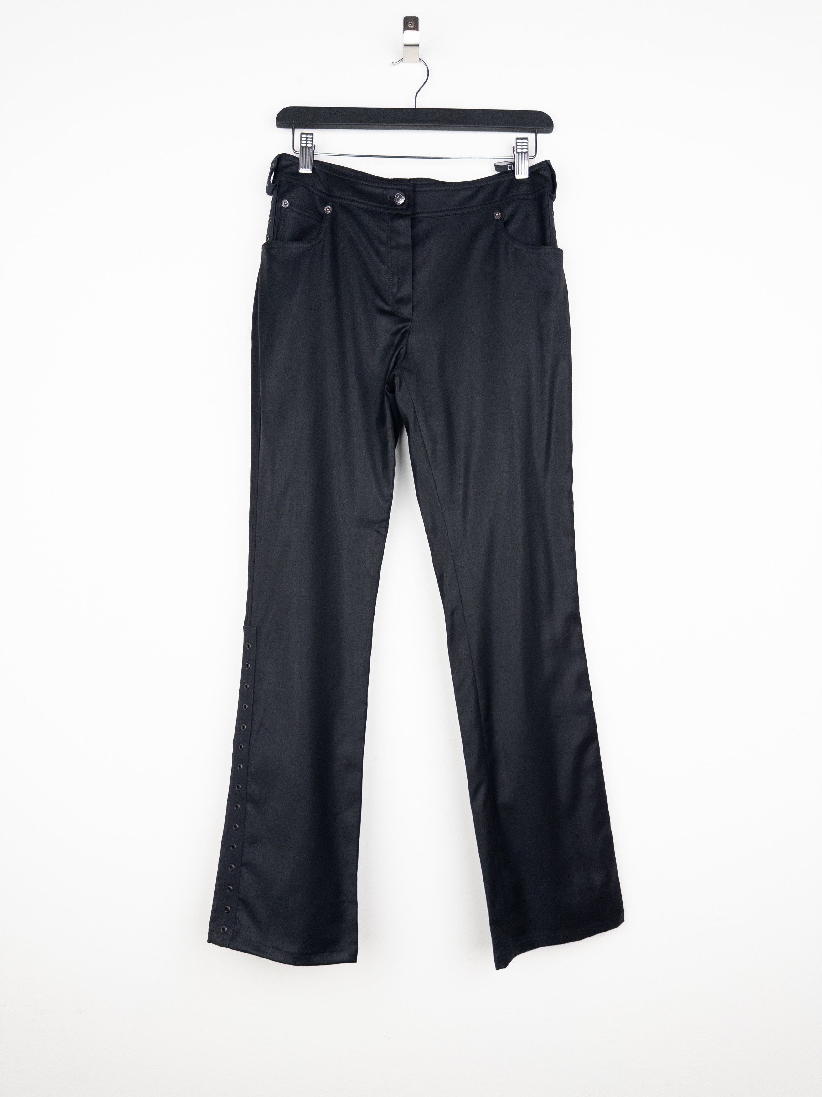 Dior by Galliano SS03 Coated Bootcut Bondage Biker Pants Size 27" / US 4 / IT 40 - 1 Thumbnail