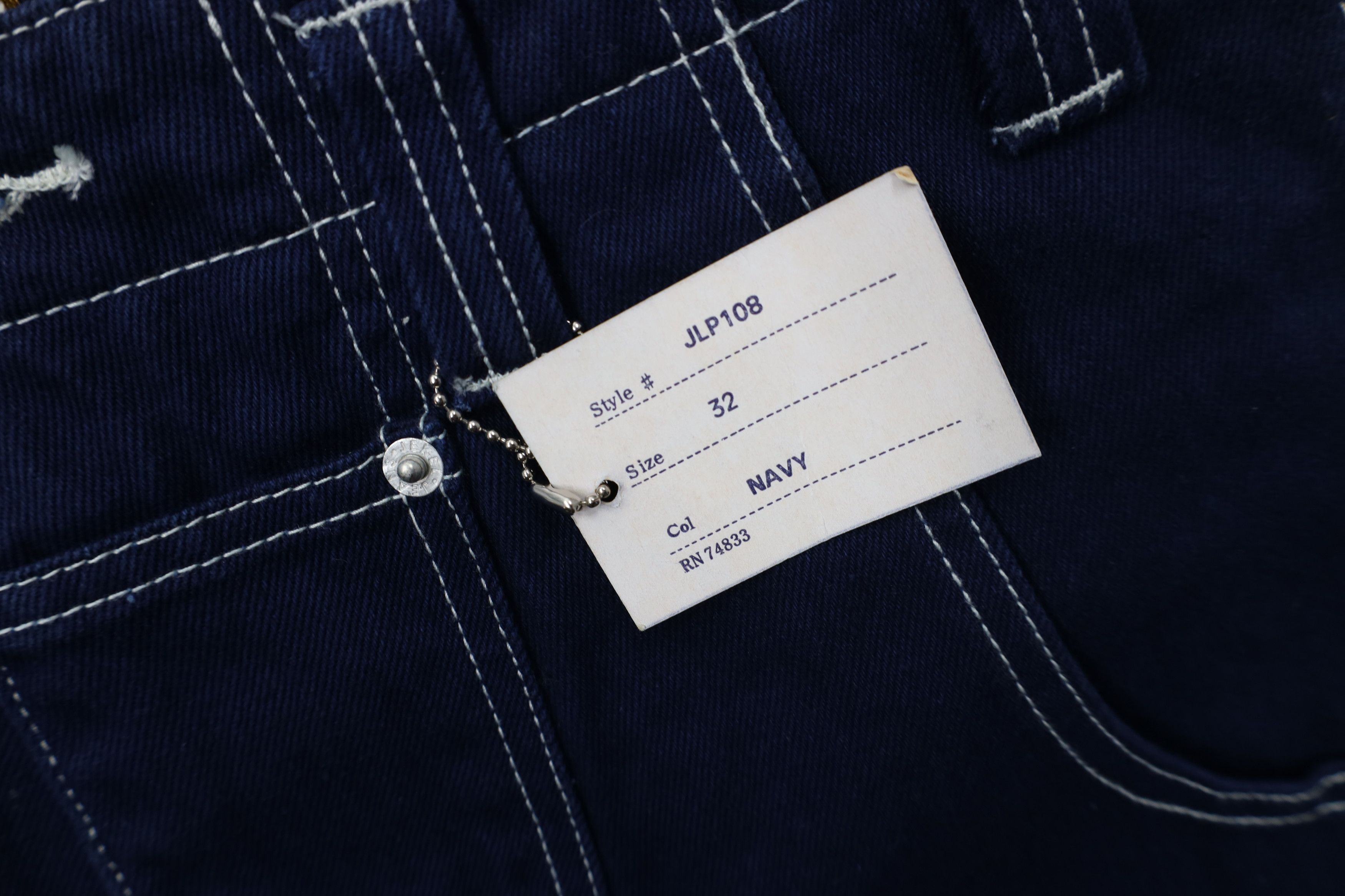 Vintage Deadstock Vintage 90s Streetwear Pocket Wide Leg Jeans Blue Size US 30 / EU 46 - 9 Thumbnail