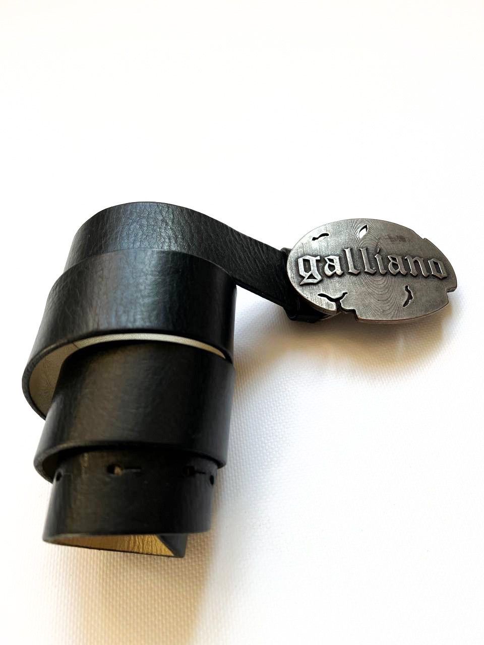 Dior × John Galliano × Vintage Vintage Galliano leather belt by Dior gothic punk big buckle Size ONE SIZE - 3 Thumbnail