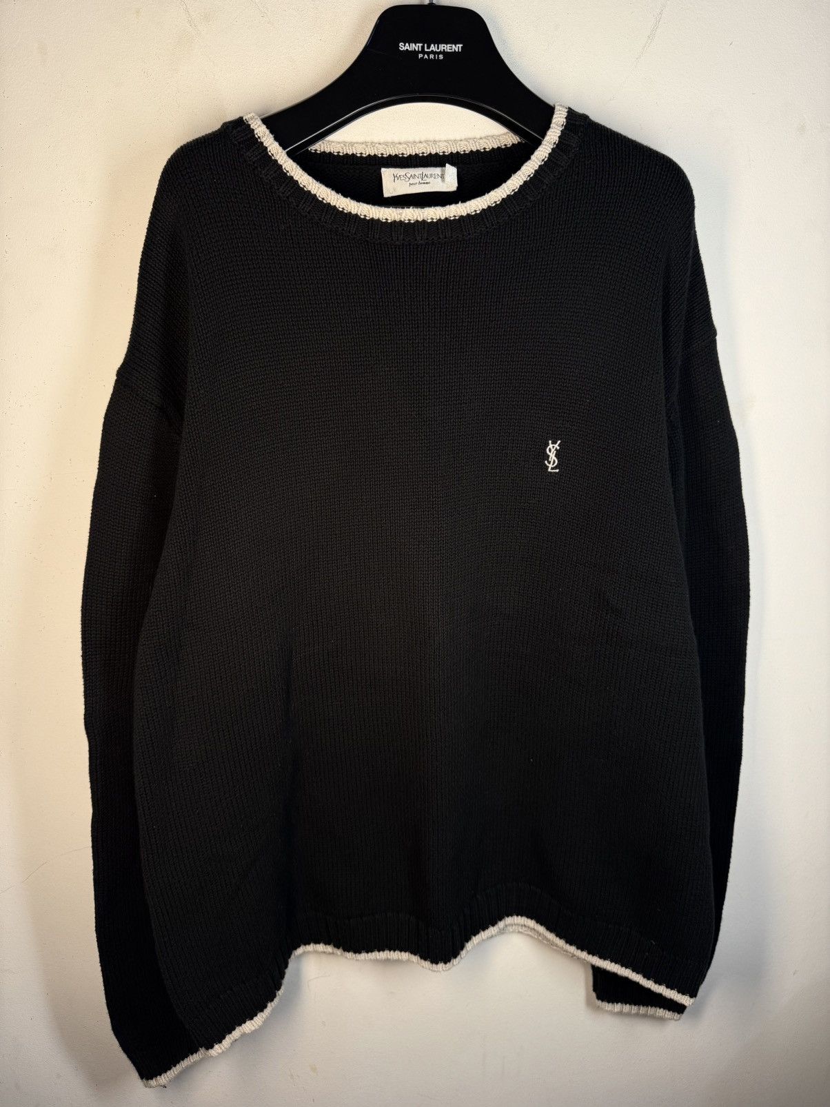 Yves Saint Laurent Black YSL Sweater Knit Size US XXL / EU 58 / 5 - 2 Thumbnail