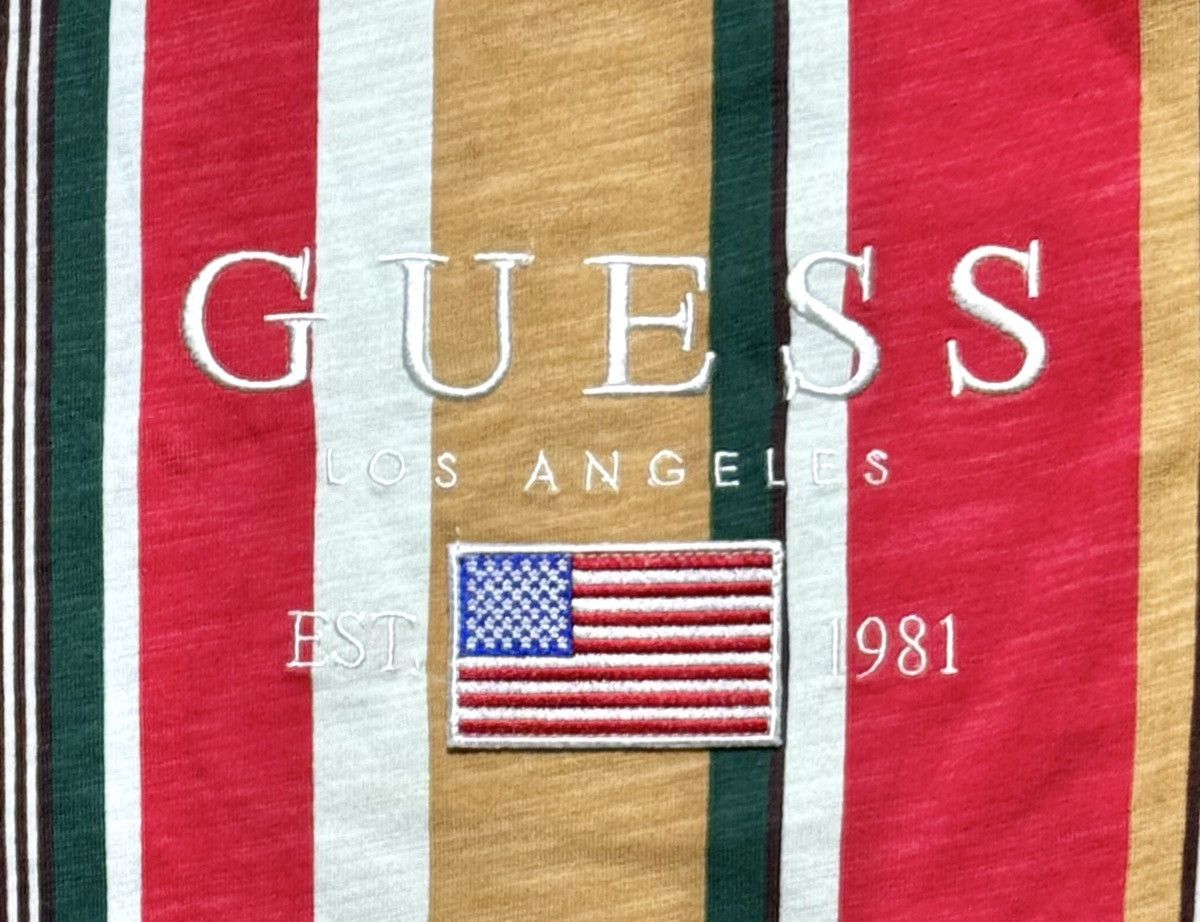 Guess × Vintage Guess Jeans Los Angeles David Sayer Striped Shirt sz L Size US L / EU 52-54 / 3 - 2 Thumbnail