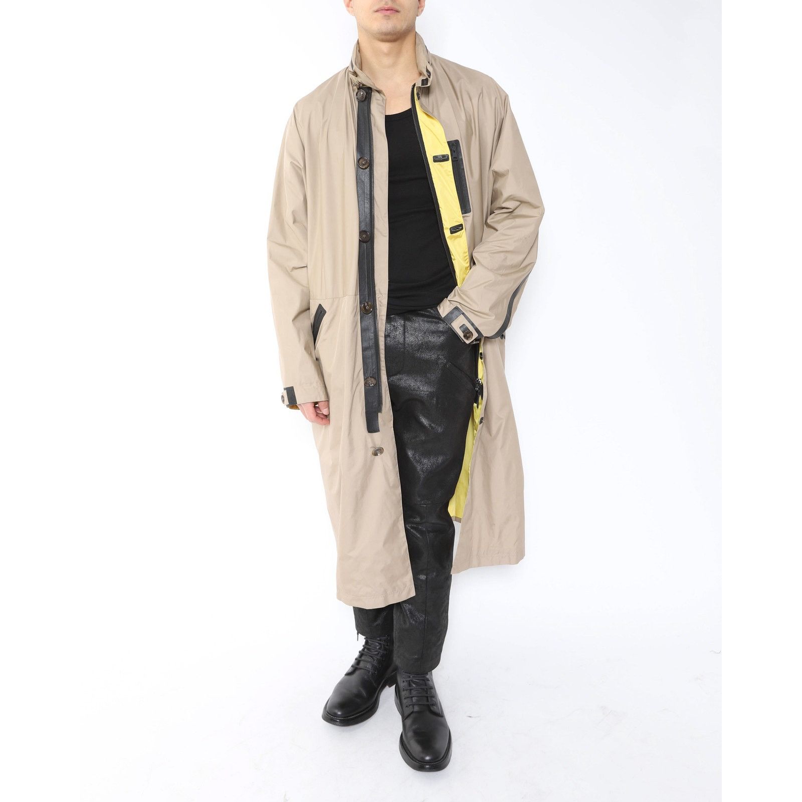 Berluti FW18 Oversized Leather Trimmed Parka in Beige Nylon Size US M / EU 48-50 / 2 - 3 Thumbnail