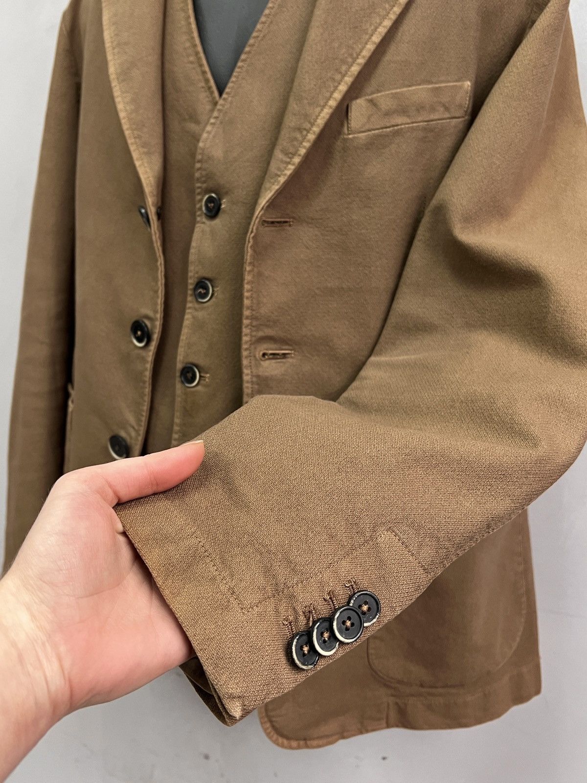 Barena Barena Brown cotton Suit three Made in Italy Size 52 Size 52R - 4 Thumbnail