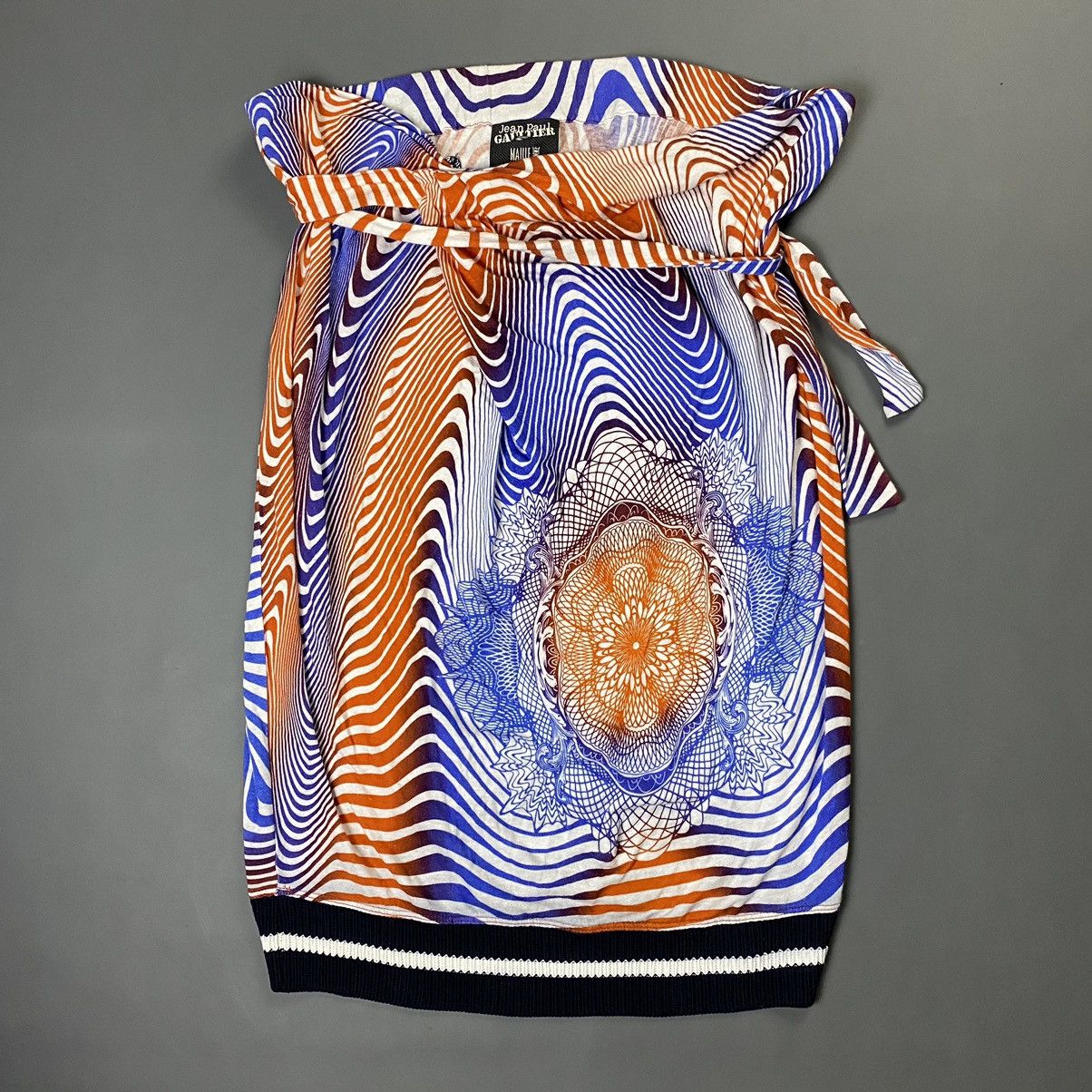 Jean Paul Gaultier Jean Paul Gaultier - Illusion Wraparound Tie Print Skirt Size 28" / US 6 / IT 42 - 1 Thumbnail