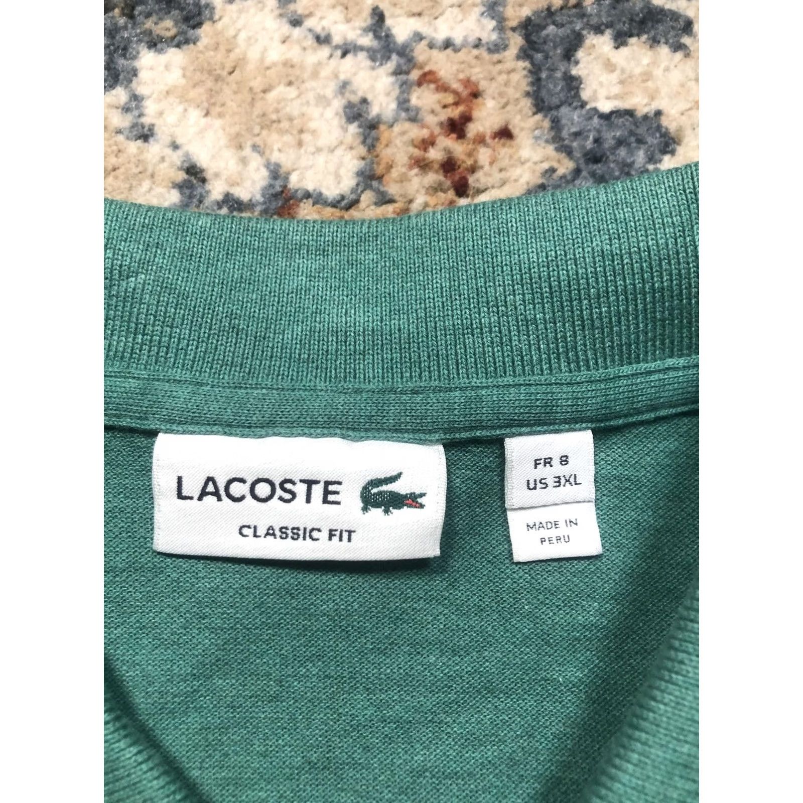 Lacoste VINTAGE: No Lacoste Polo Shirt Mens 3XL Green Classic Fit Short Sleeve Croc Logo Pique Shirt Size US XXL / EU 58 / 5 - 7 Thumbnail