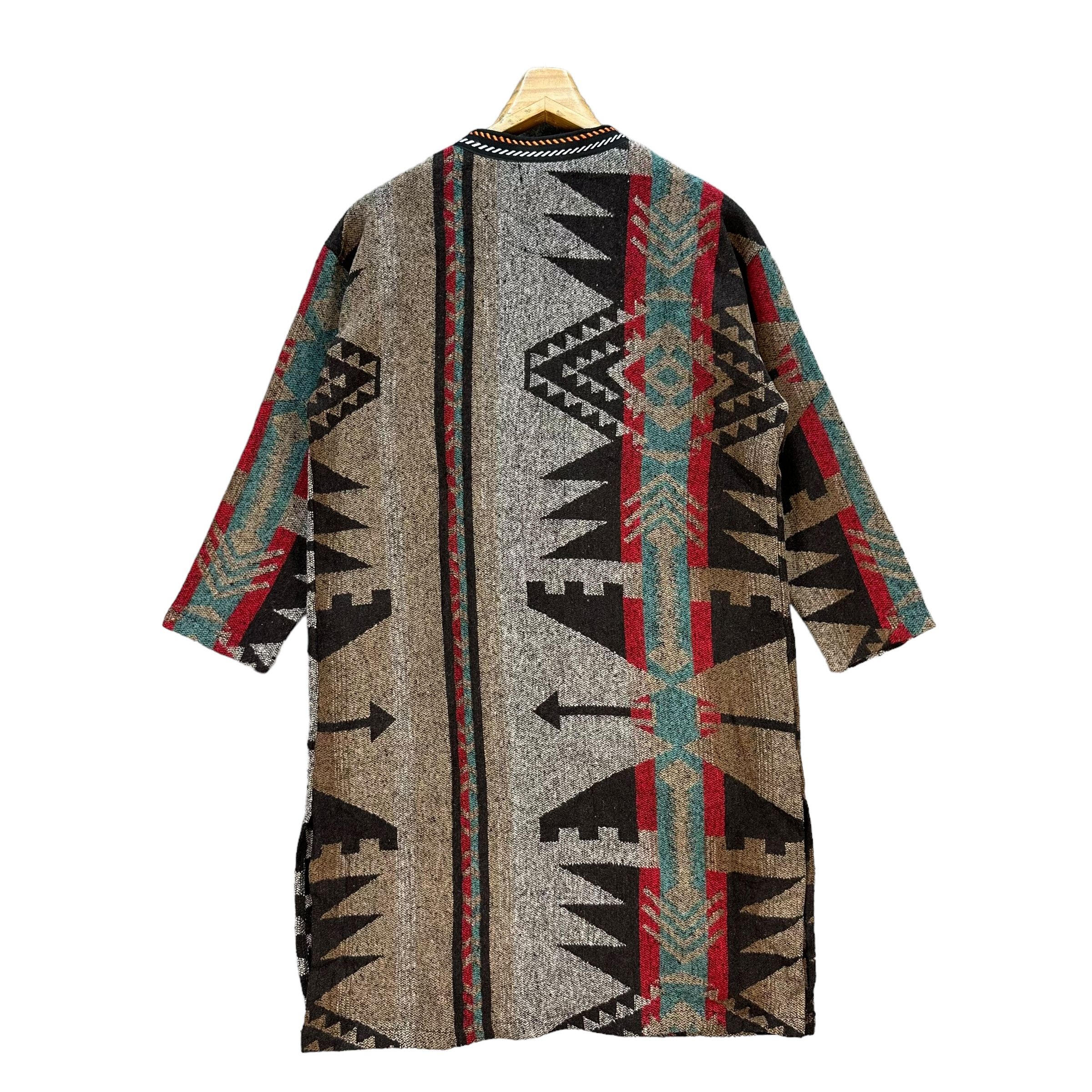 Japanese Brand AIRBY Motif Design Navajo Native Long Cardigan #A43-0978 Size US L / EU 52-54 / 3 - 10 Thumbnail