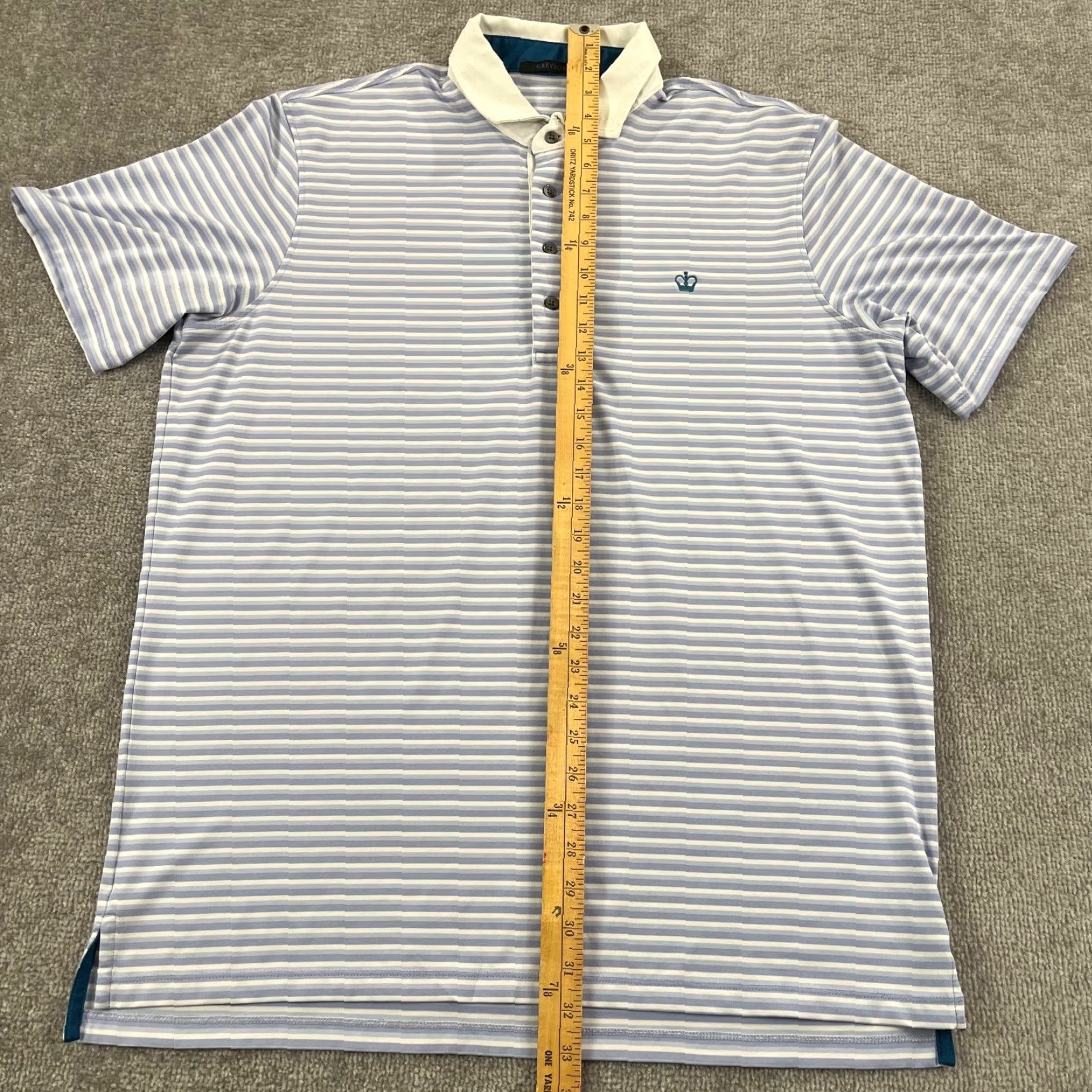 Vintage GREYSON Polo Shirt Mens Large White Purple Striped Golf Performance Kings Creek Shirt Mens Large Greyson Polo Size US L / EU 52-54 / 3 - 6 Thumbnail