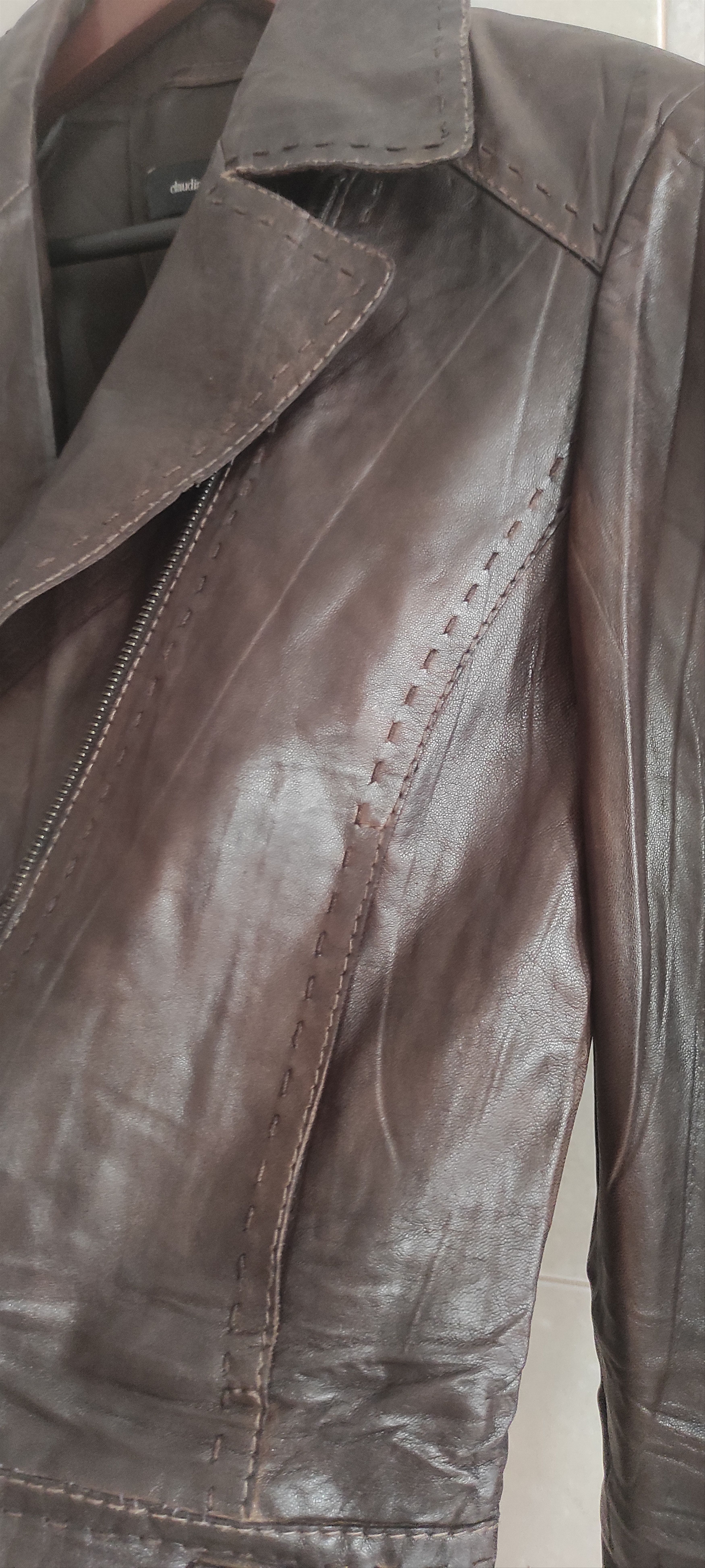 Genuine Leather Claudia Strater Genuine Soft Leather Biker Jacket Brown Size S / US 4 / IT 40 - 10 Thumbnail