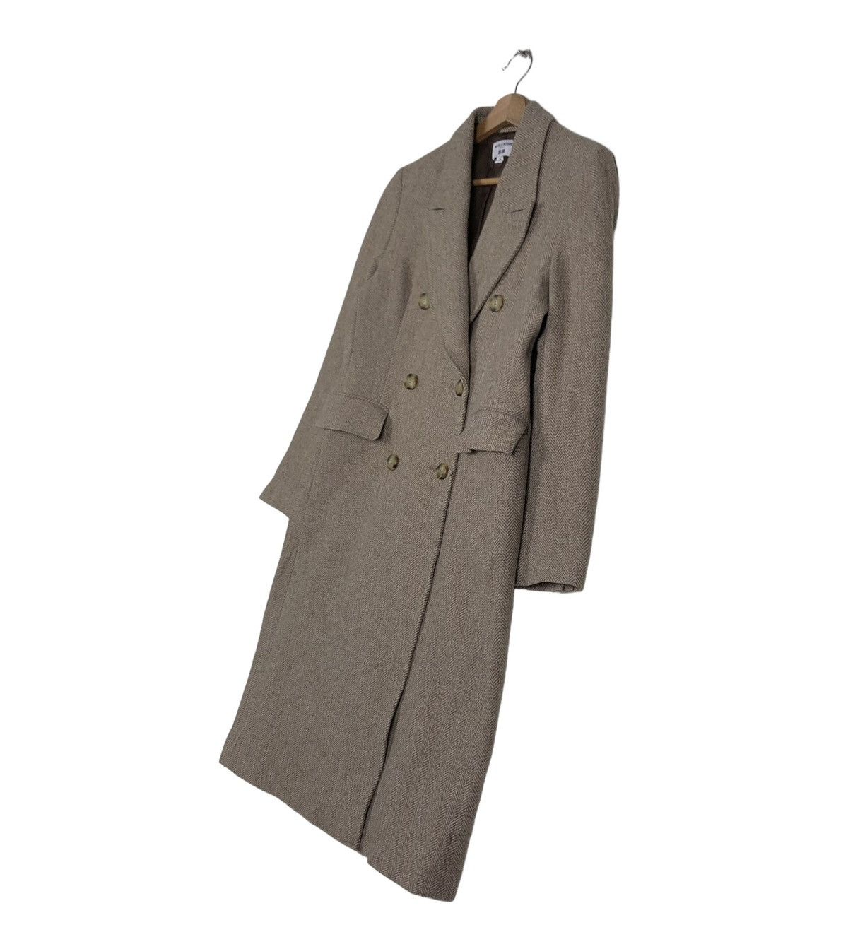 Japanese Brand 🔥RICH BROWN WOOL HERRINGBONE LONG JACKET ISSEY MIYAKE Size M / US 6-8 / IT 42-44 - 2 Thumbnail