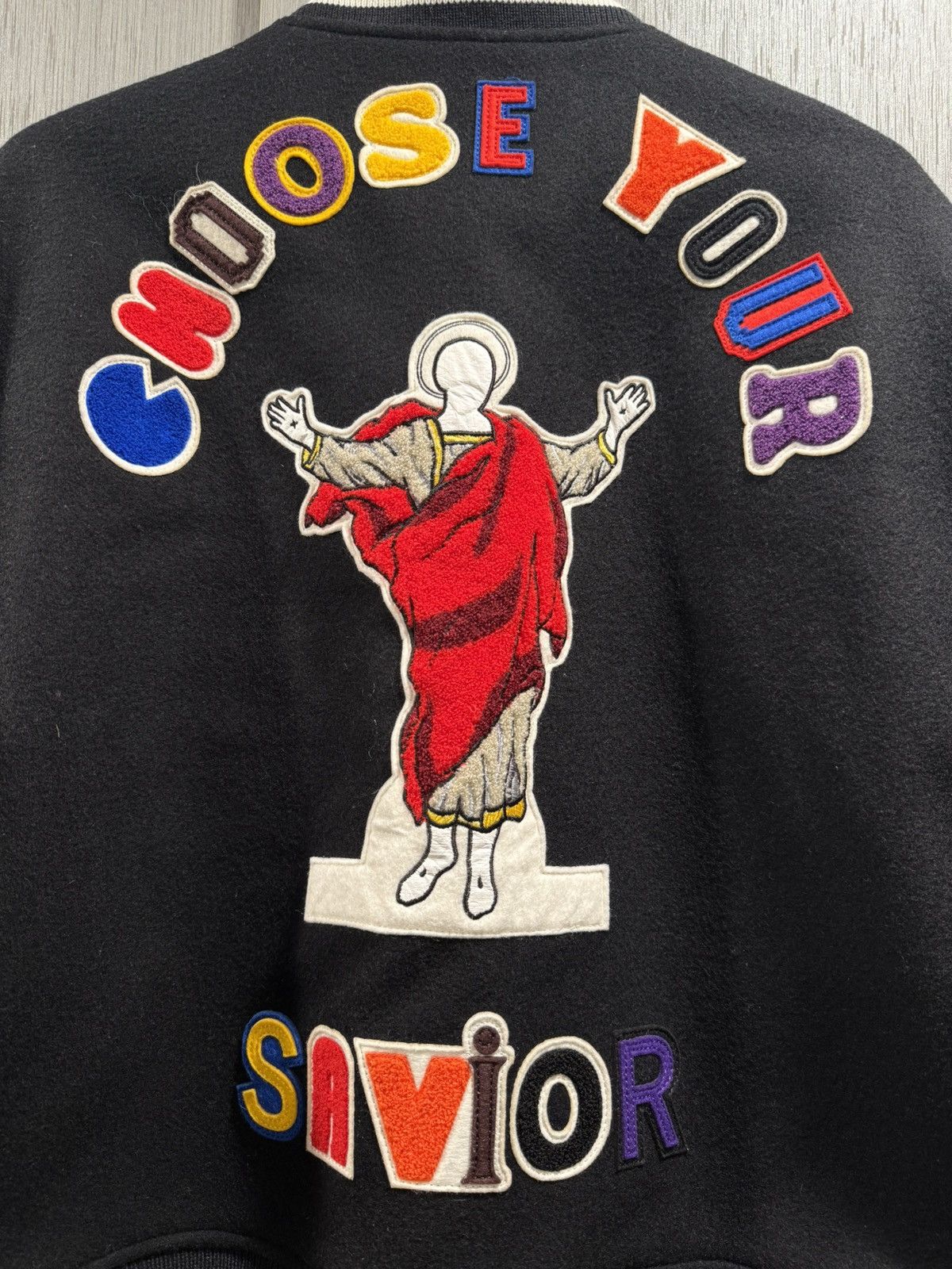 DENIM TEARS × Saint Michael Saint Michael Denim Tears Patches Varsity Jacket Size US M / EU 48-50 / 2 - 7 Thumbnail