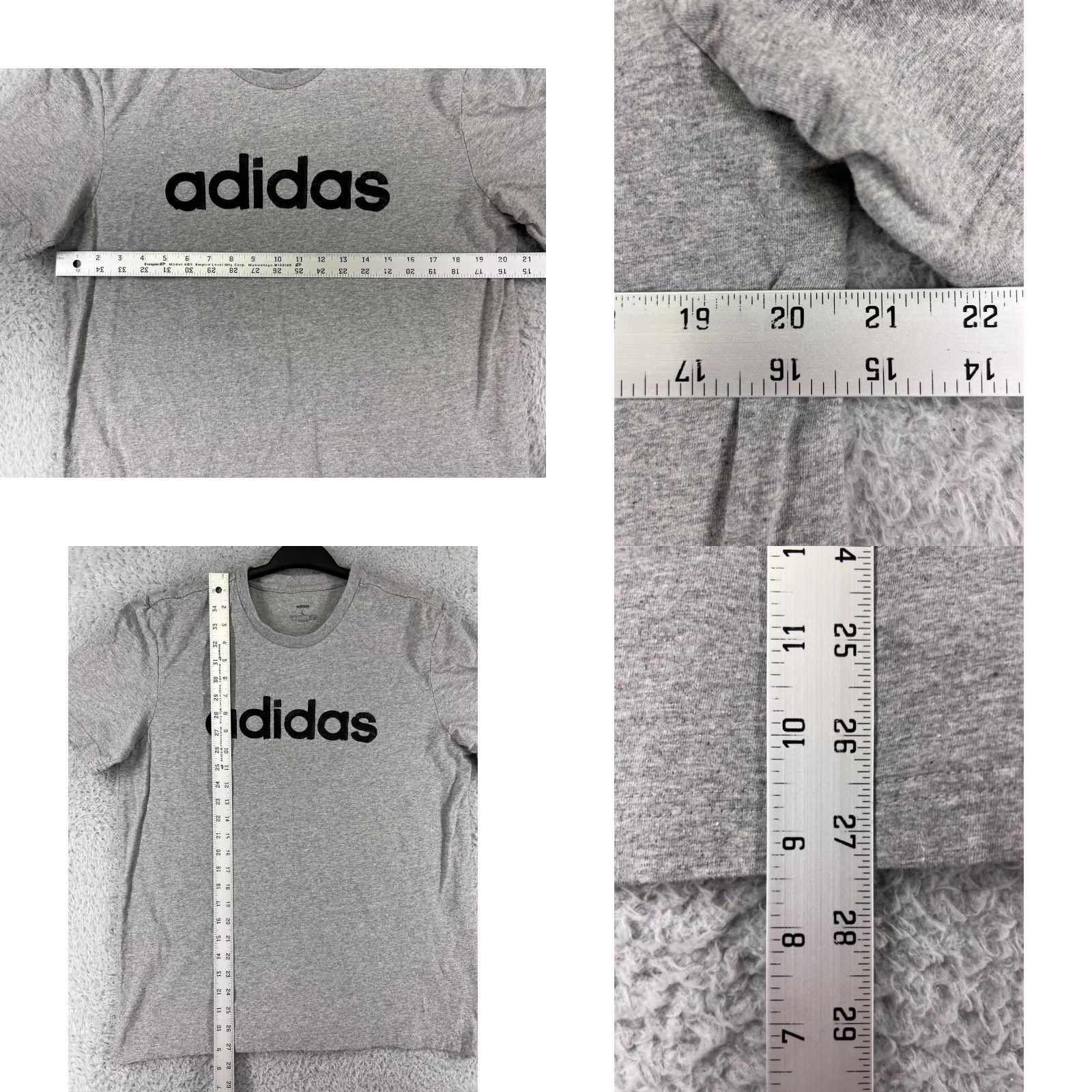 Adidas Adidas Shirt Mens Large Gray Short Sleeve Crew Neck Cotton Spellout Logo Size US L / EU 52-54 / 3 - 9 Thumbnail
