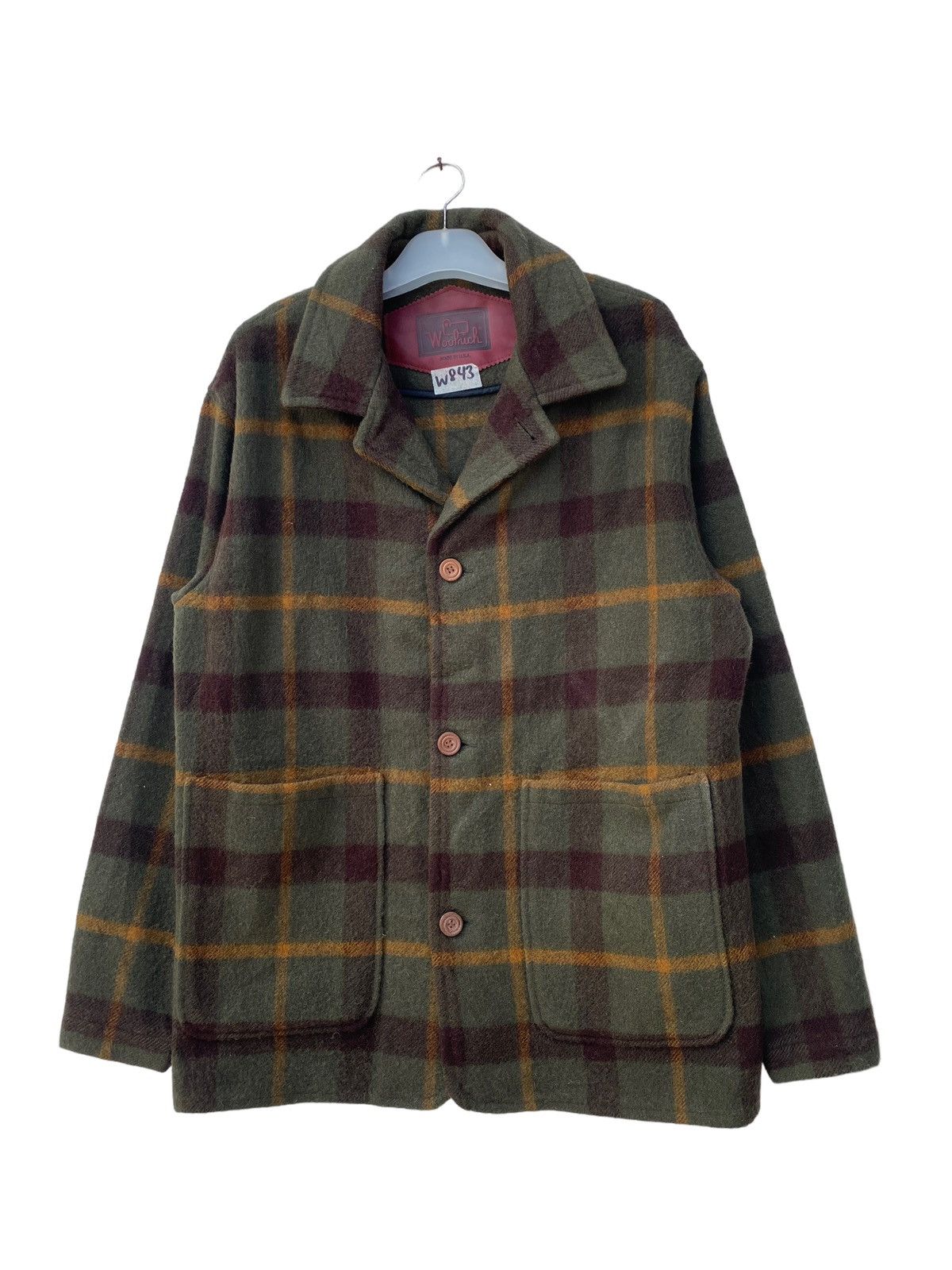 image of Vintage Woolrich Checkered Wool Jacket, Men's (Size Medium)