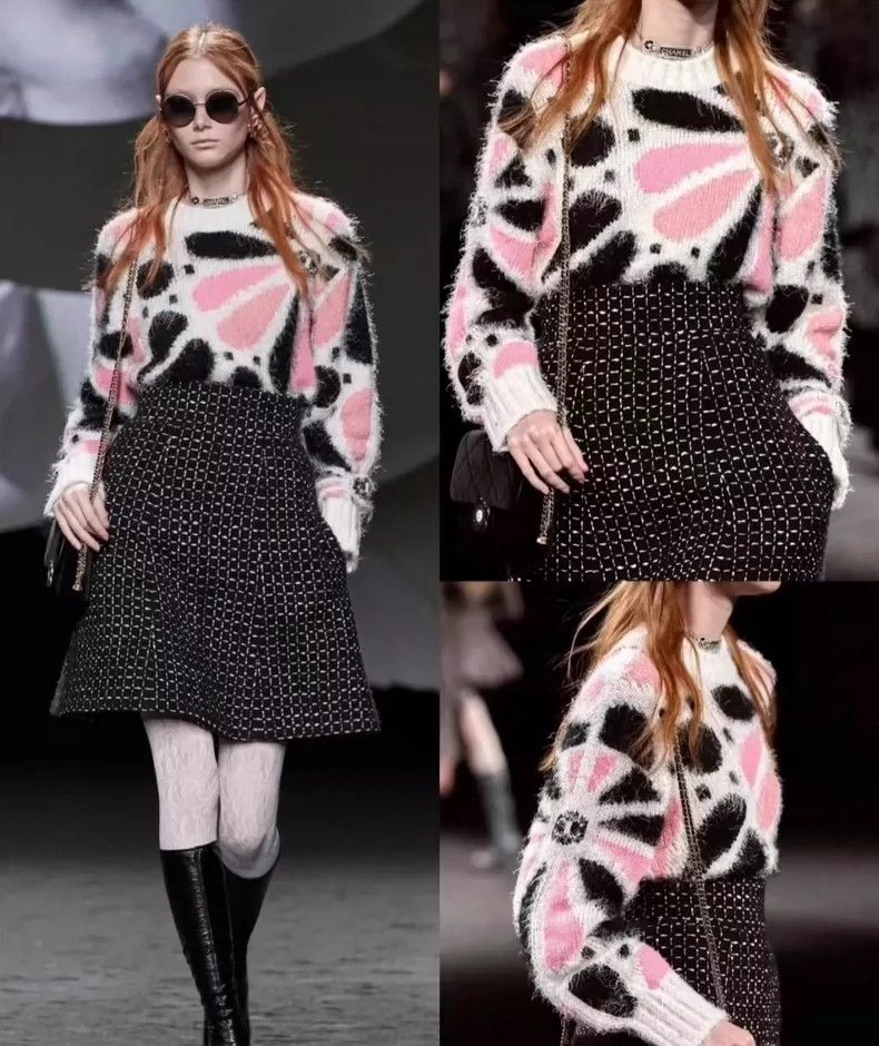 Chanel Chanel 23K show pink, white and black color-blocked petal s Size XXS / US 00 / IT 34 - 9 Thumbnail
