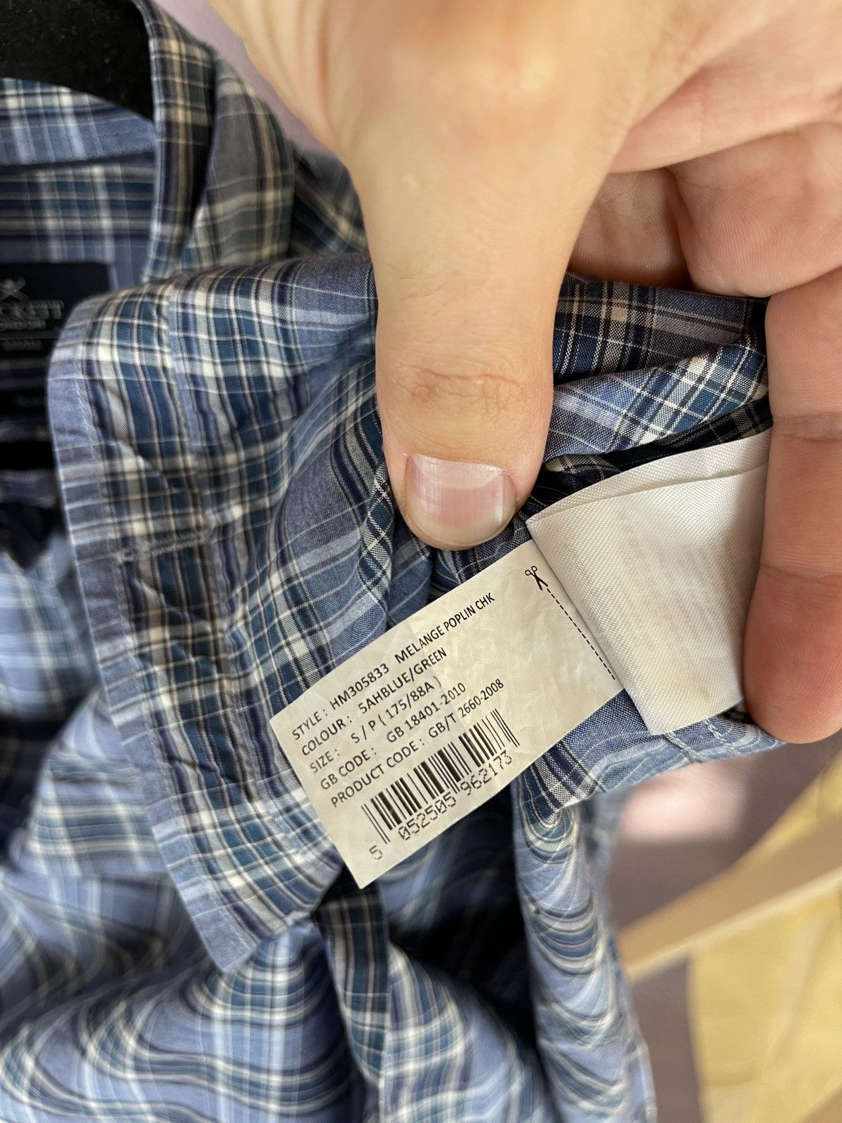 Hackett Hackett London Melange Poplin Check slim fit shirt LS Size US S / EU 44-46 / 1 - 9 Thumbnail