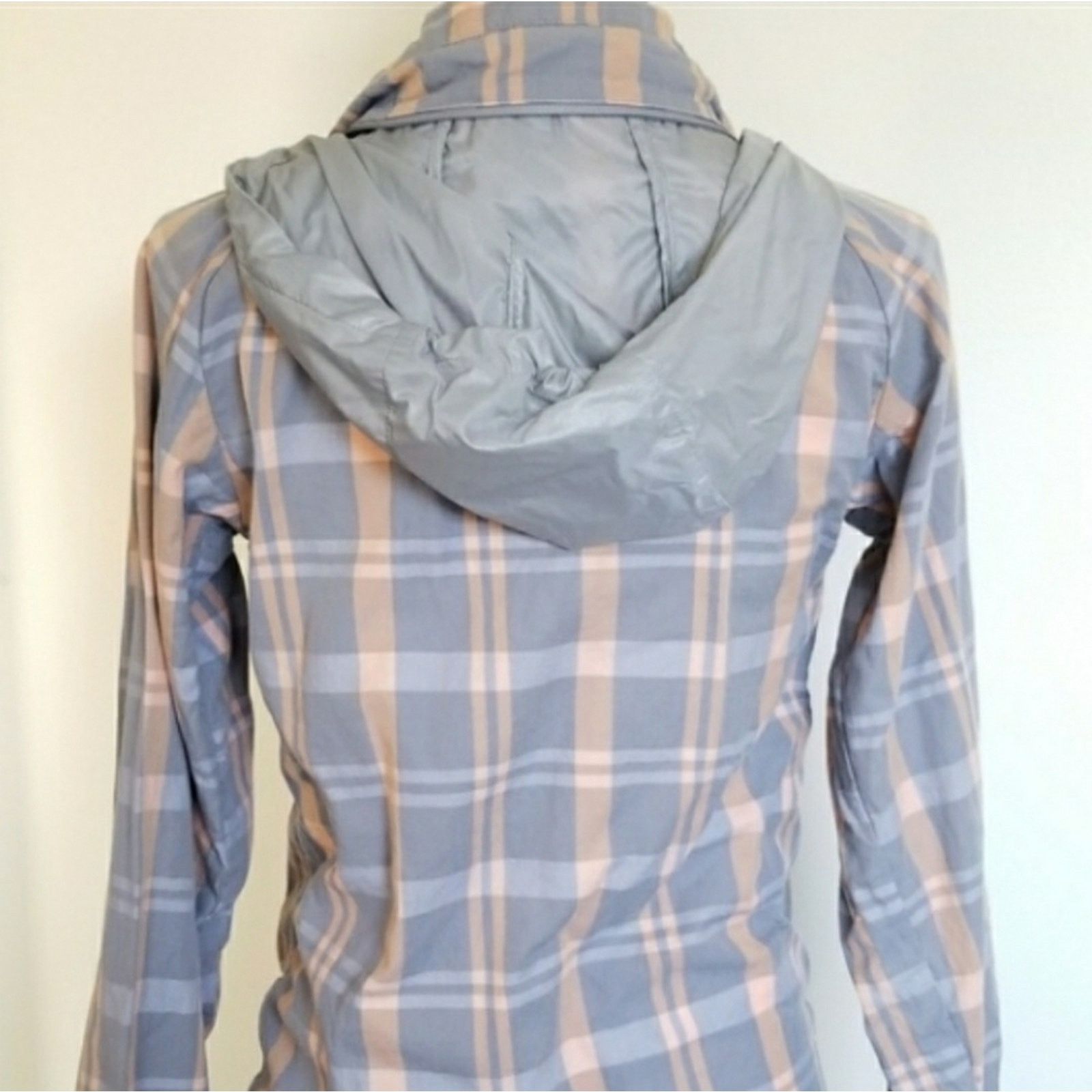 Nike Nike Firefly Gray and Orange Plaid Zip-up Jacket with Hood Size XS / US 0-2 / IT 36-38 - 2 Thumbnail