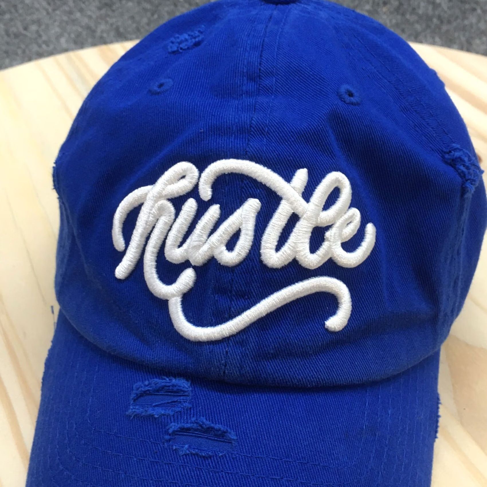 Vintage Kbethos Hustle Baseball Hat Mens Blue OS Curved Brim Embroidered Logo Size ONE SIZE - 3 Thumbnail