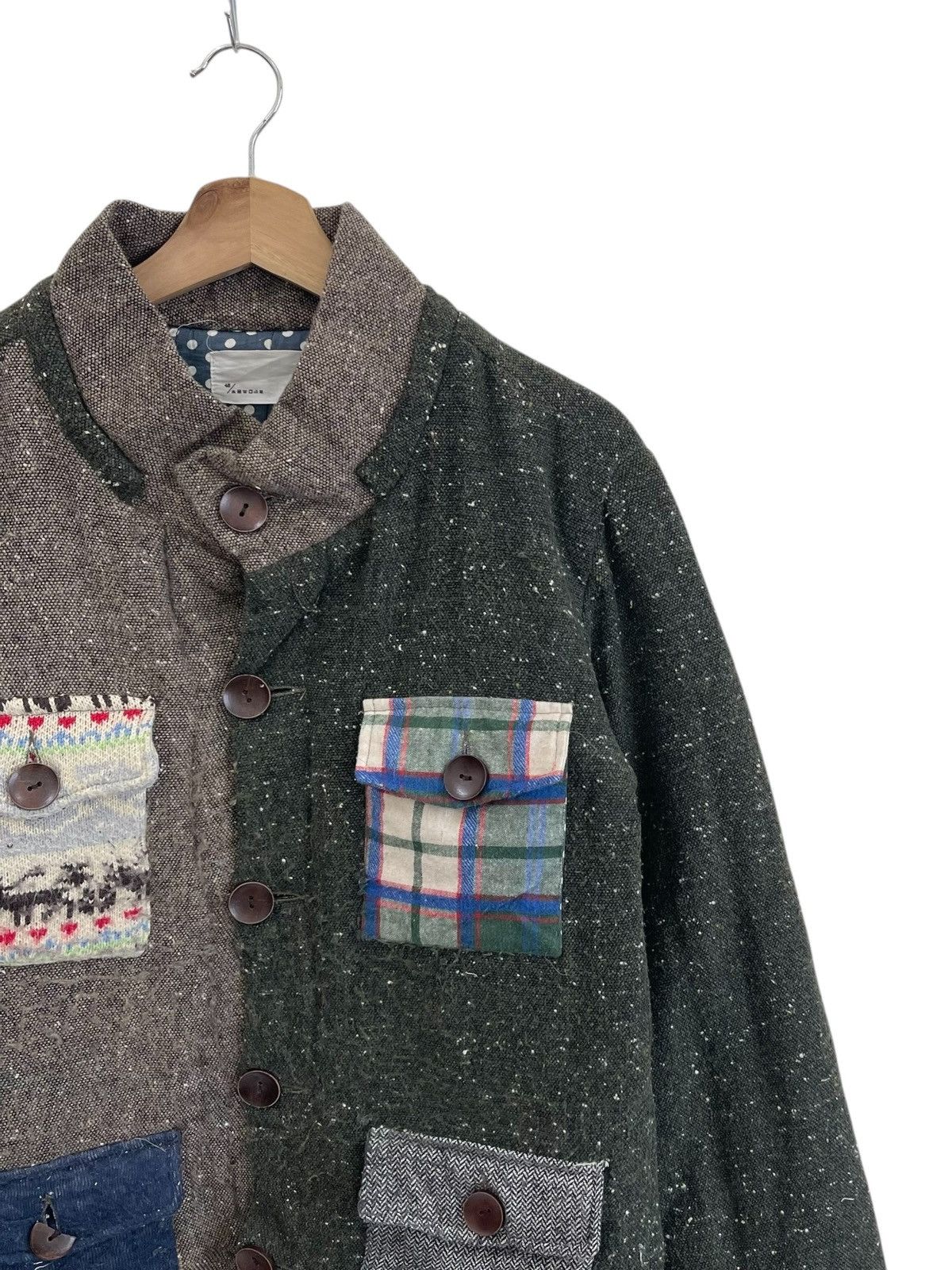 Japanese Brand Vintage Patchwork Wool Button Jacket Size US S / EU 44-46 / 1 - 5 Thumbnail