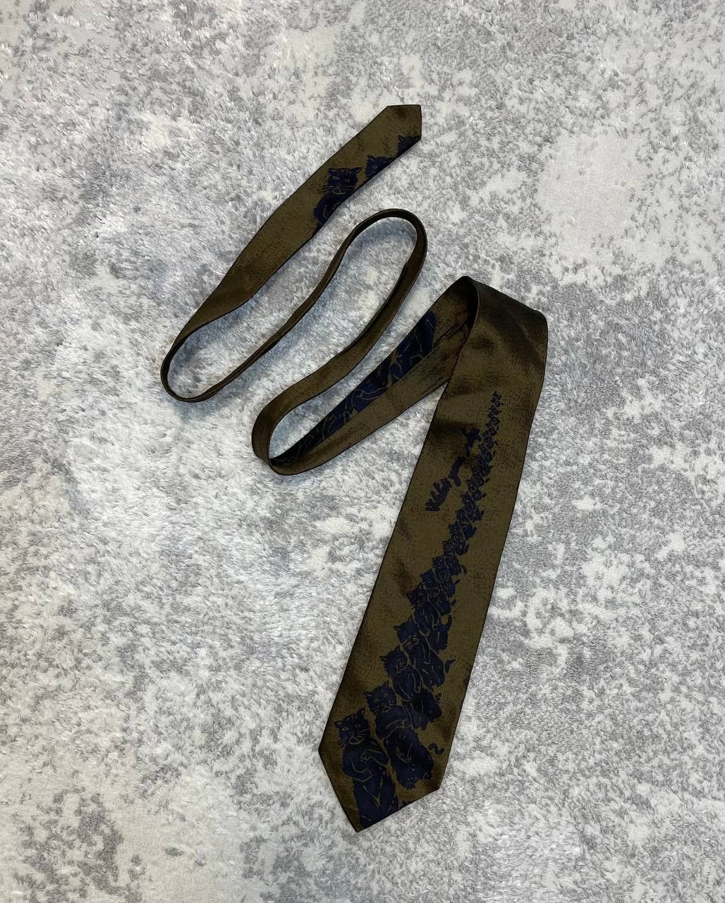 Vintage Moschino Cravatte Silk Tie Made in Italy-Cat Pattern