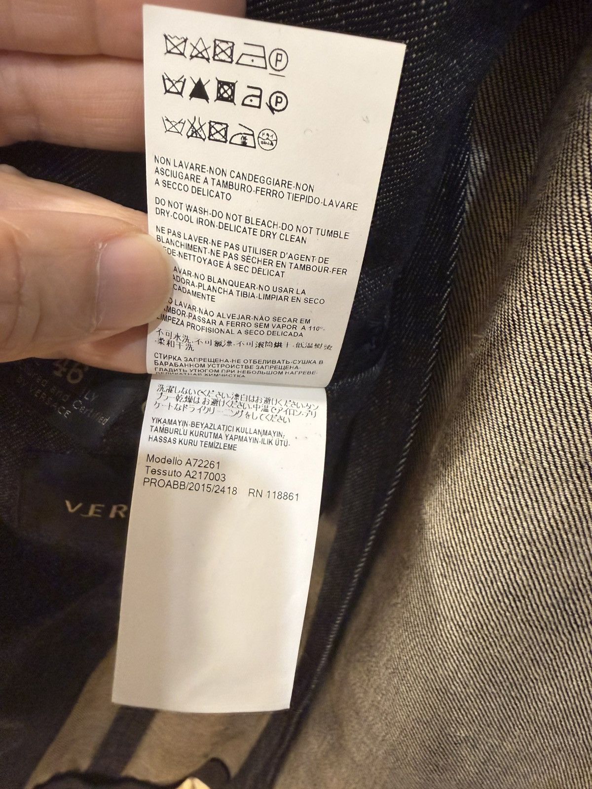 Versace stiching details denim blazer size46 Size 46R - 9 Thumbnail