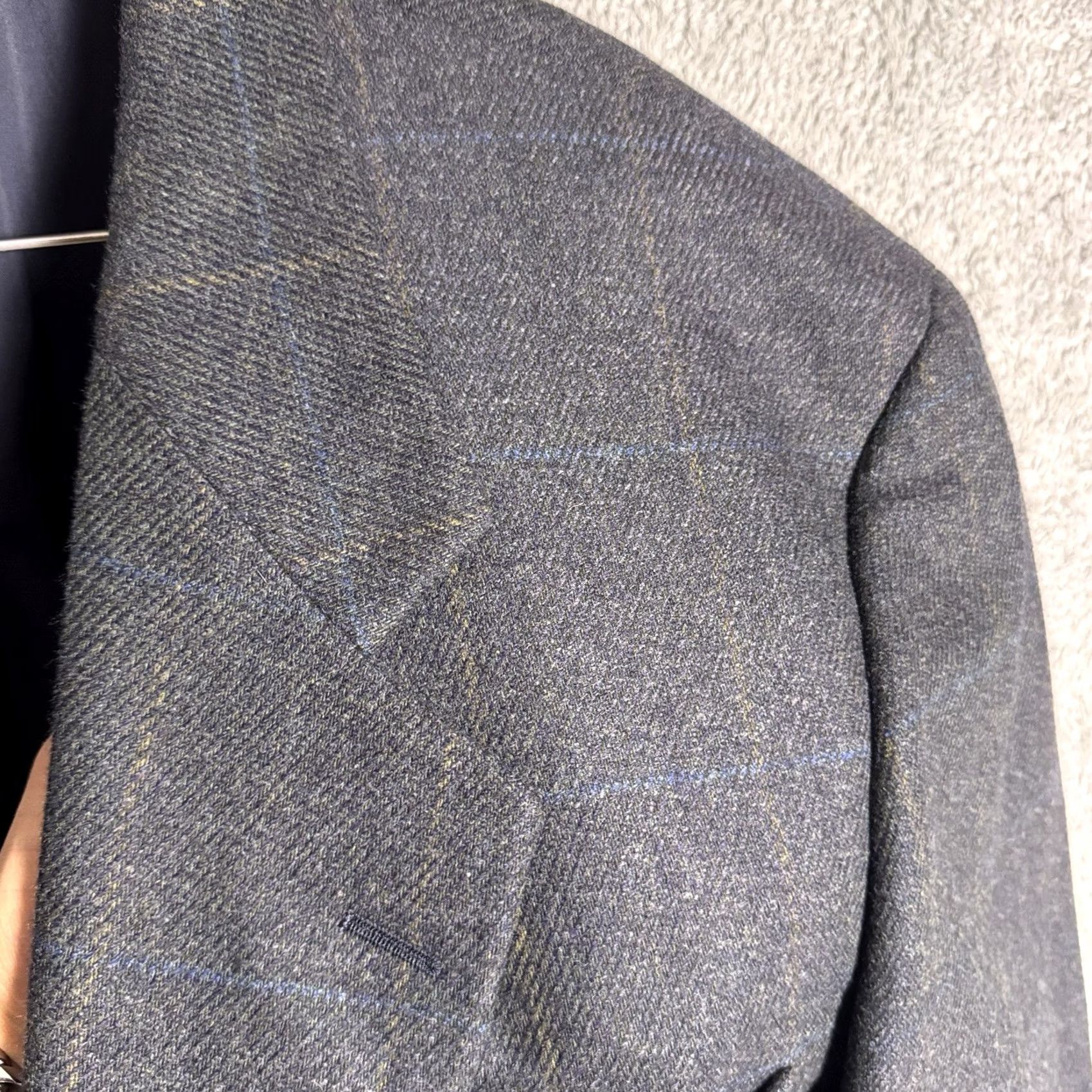 Vintage Samuelsohn Cashmere Wool Windowpane Como Blazer Suit Jacket - Mens 46L Size 46R - 5 Thumbnail