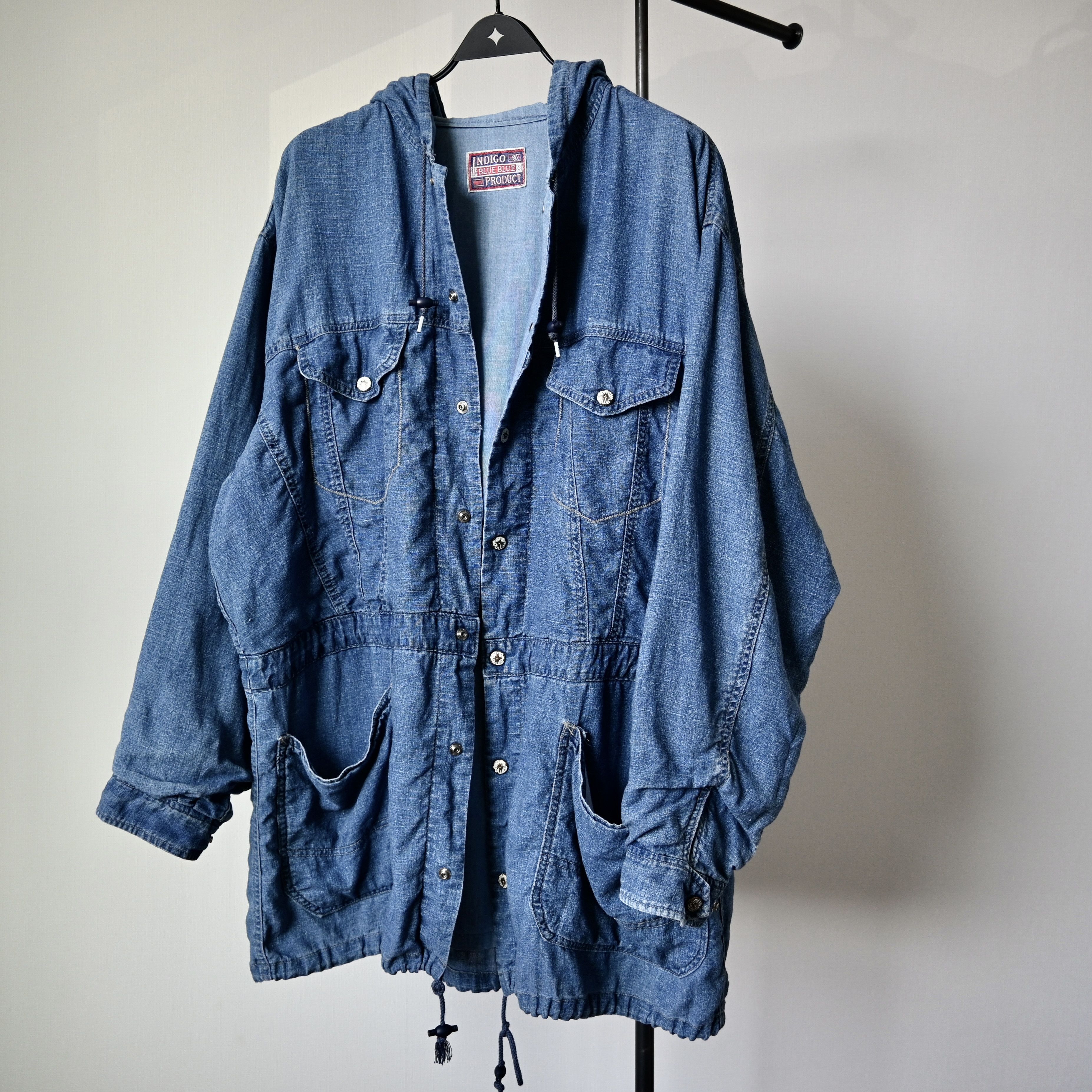 Blue Blue Japan RARE, Vintage 1980s BLUE BLUE indigo slub shell parka Size US L / EU 52-54 / 3 - 21 Thumbnail