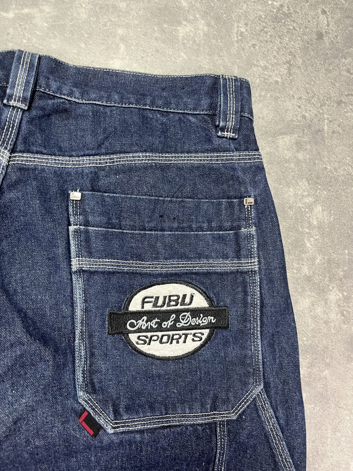 Fubu 90s/00s Fubu Vintage Big Logo Baggy Carpenter Denim Jeans 34 Size US 34 / EU 50 - 16 Thumbnail