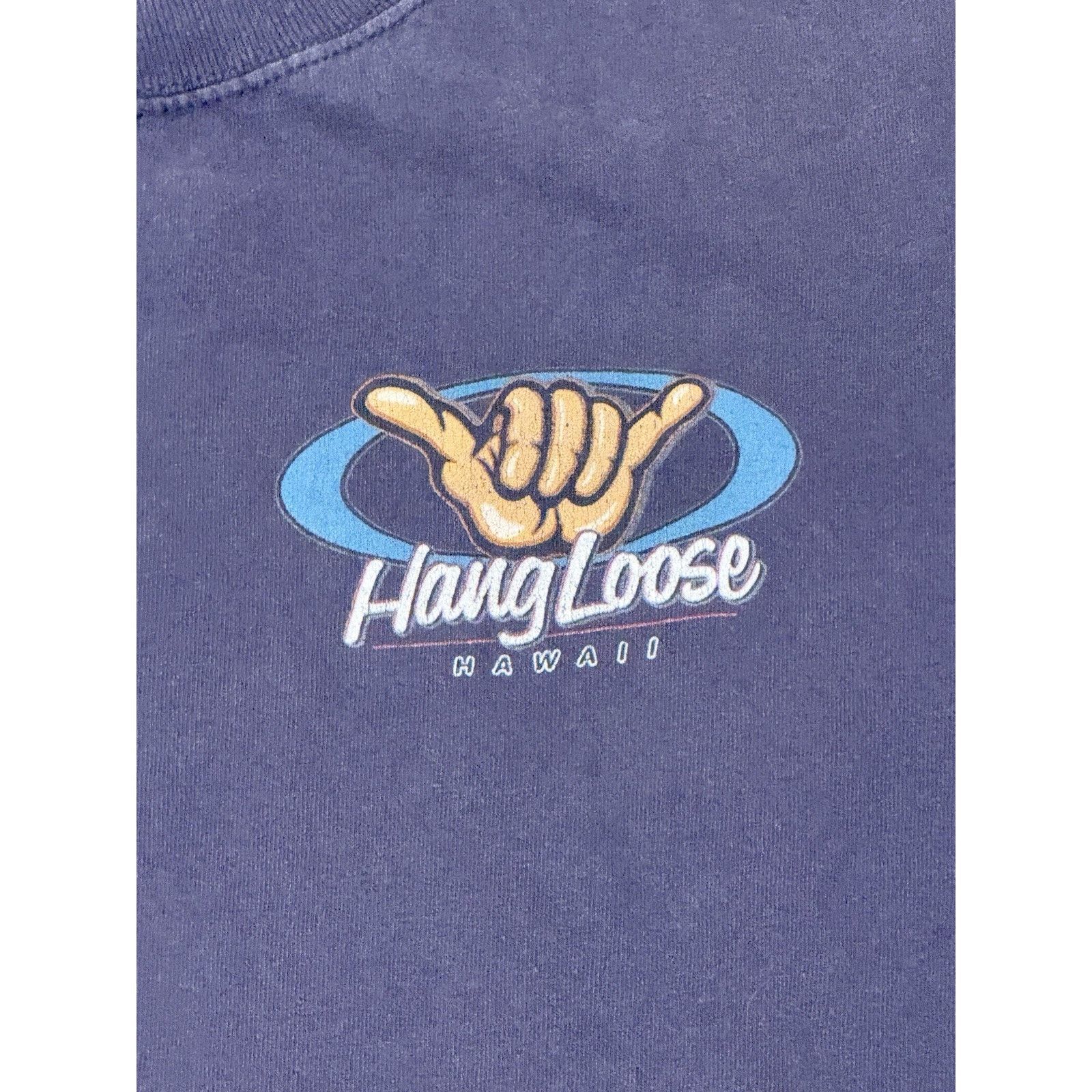 Anvil Vintage Hang Loose Hawaii Hand Tee Shirt Surfer 90s Size US XXL / EU 58 / 5 - 5 Thumbnail