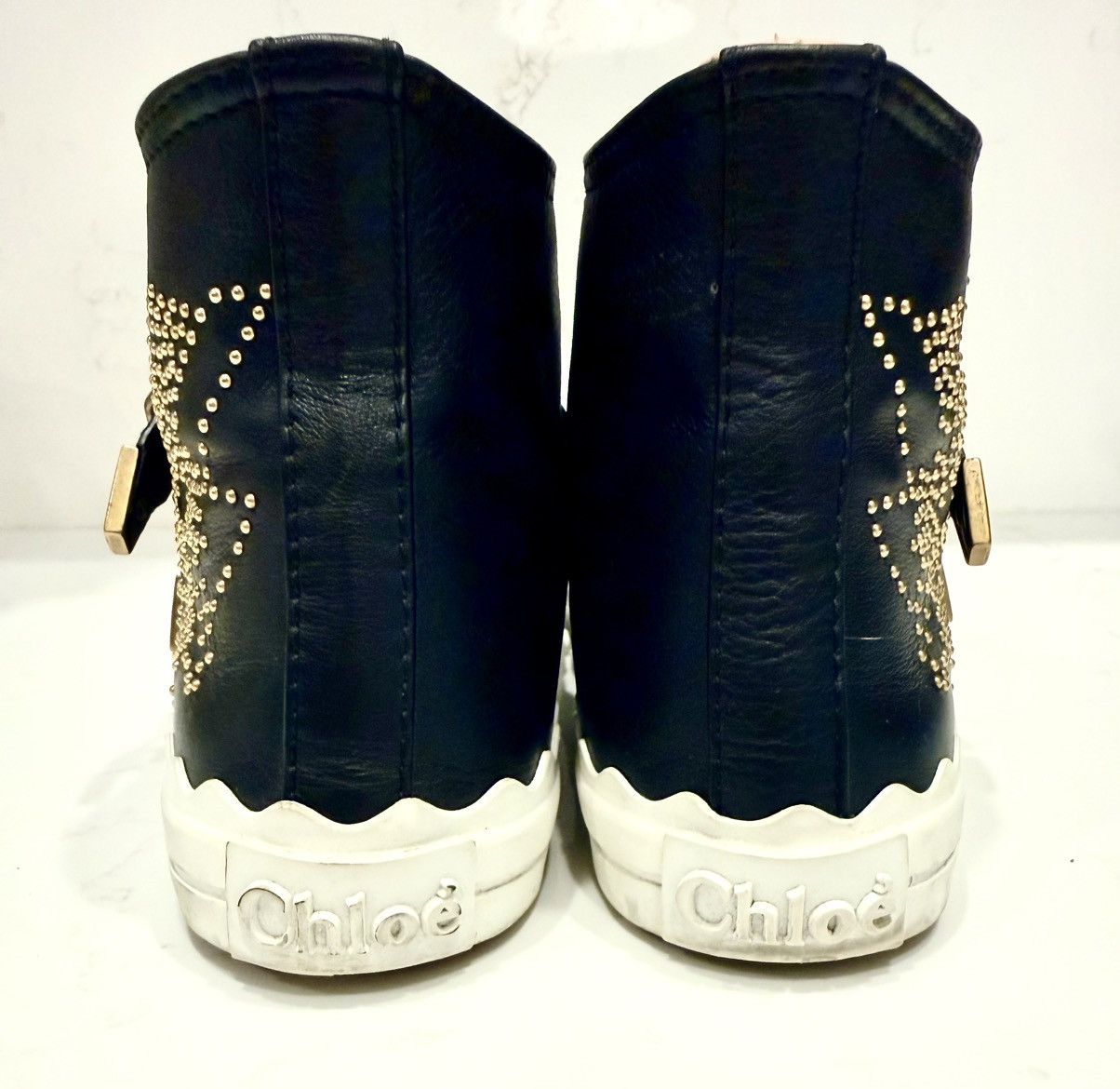 Chloe Chloe Leather Studded Sneakers Size US 8 / IT 38 - 5 Thumbnail