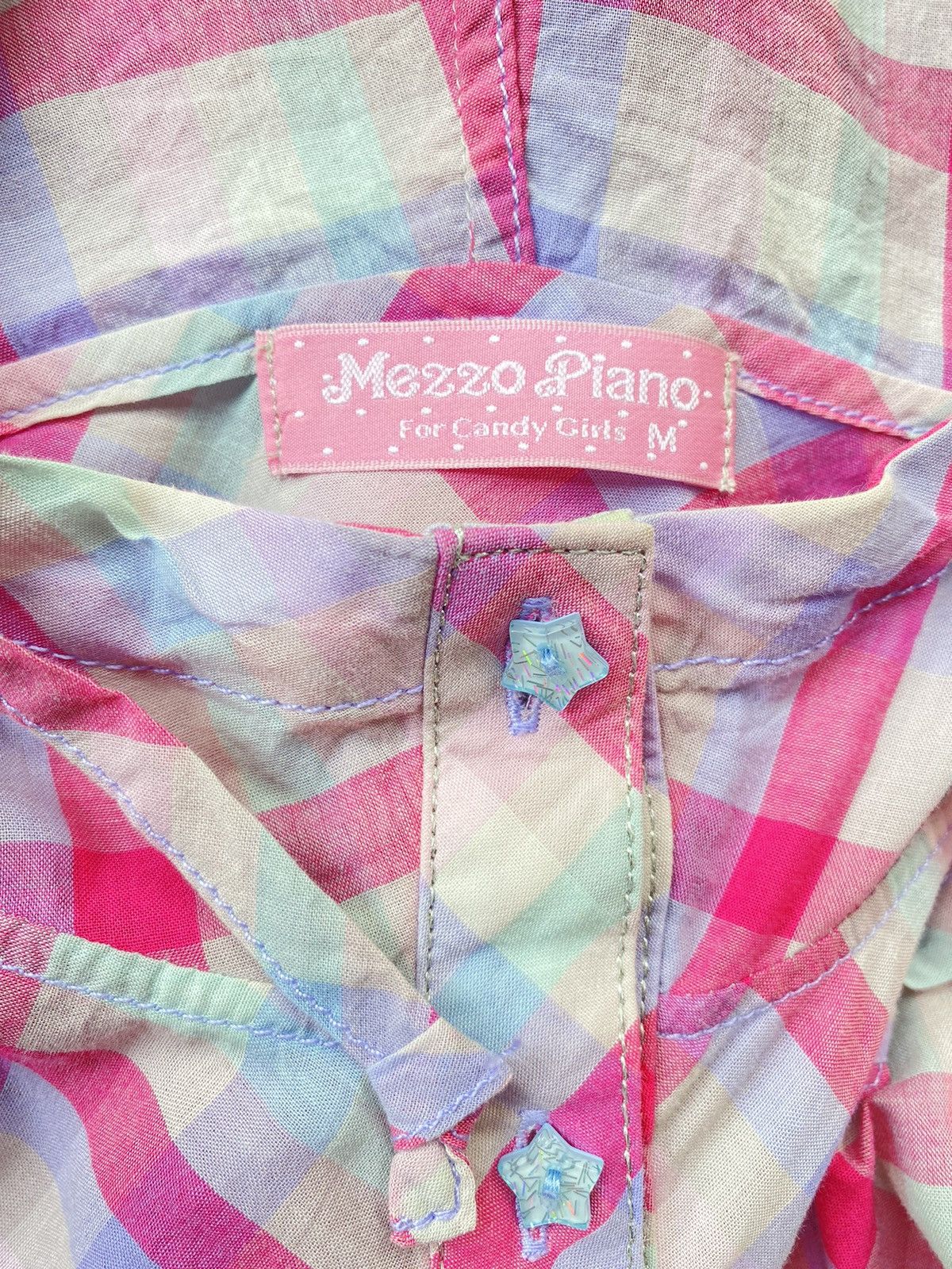 Designer × Japanese Brand Mezzo Piano For Candy Girts Pastel Plaid Hoodie. Size ONE SIZE - 7 Thumbnail
