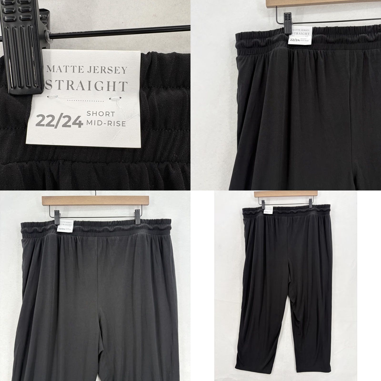 Vintage Lane Bryant Matte Jersey Straight Pants Womens 22/24 Short Black Stretch Career Size XXL / US 16-18 / IT 52-54 - 9 Thumbnail