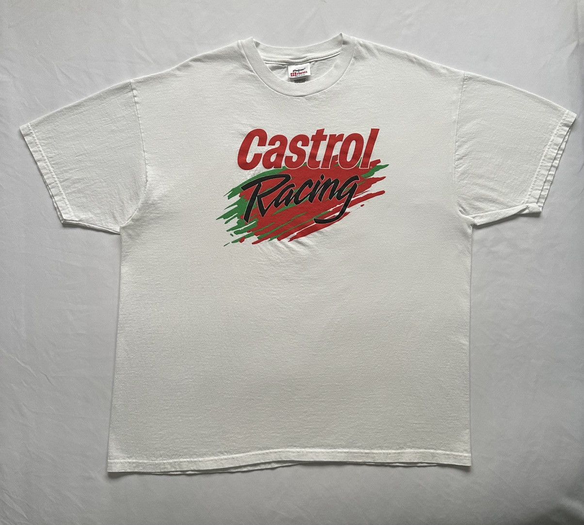 Vintage 90s Castrol Oil Racing Graphic USA 2000s Car T-Shirt