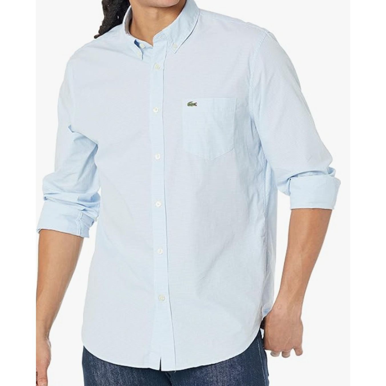 Lacoste Lacoste Men's Contemporary Long Sleeve Checked Gingham XL Size US XL / EU 56 / 4 - 1 Thumbnail