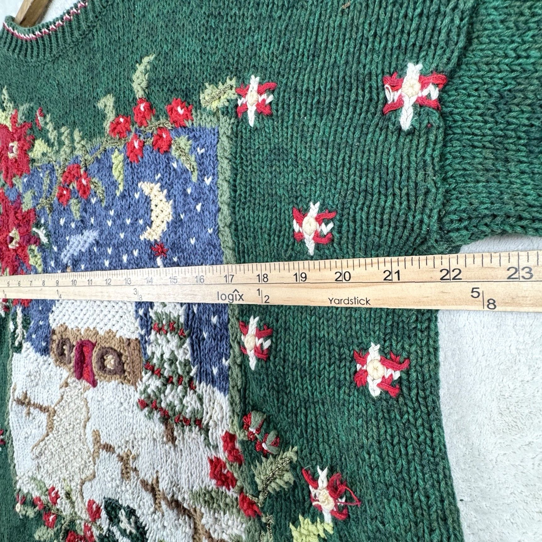 Vintage VINTAGE Tiara International Ugly Christmas Sweater Tree XL Green Embroidered Size XL / US 12-14 / IT 48-50 - 6 Thumbnail