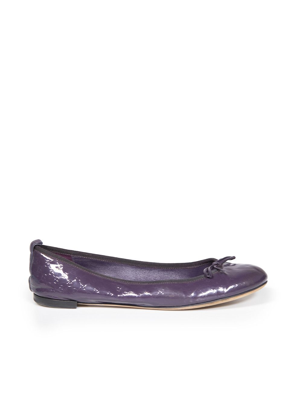 image of Gucci Purple Patent Micro GG Monogram Ballet Flats, Women's (Size 11)