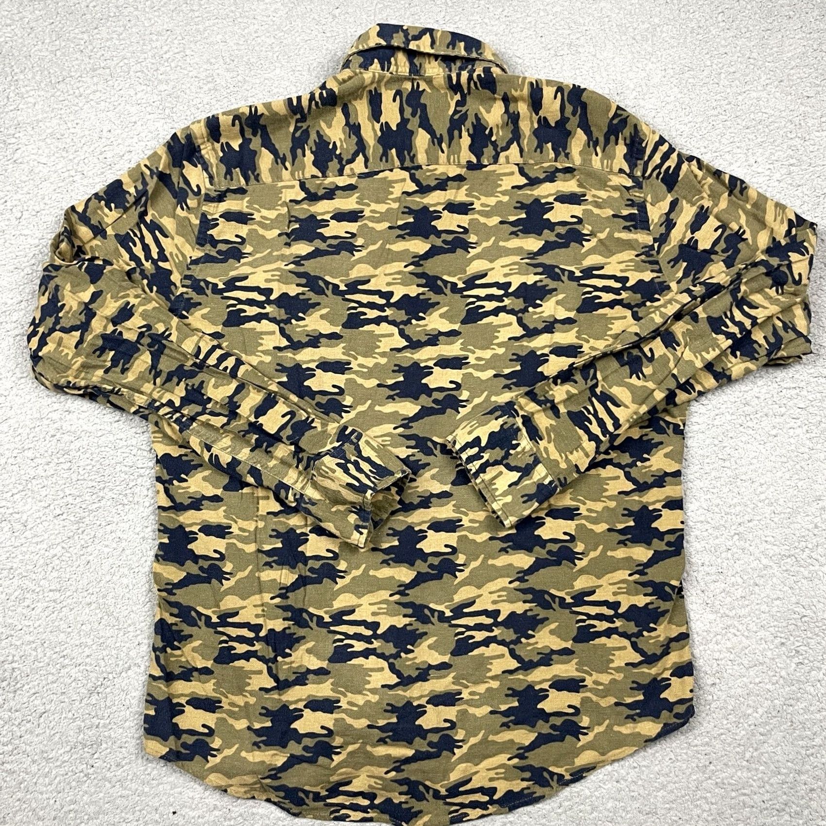 Vintage VINTAGE Stapleford Workwear Shirt Adult Medium Brown Camo Button Up Pockets Camouflage Flannel 100% Cotton Athletic Mens Size US M / EU 48-50 / 2 - 5 Thumbnail