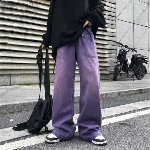 Japanese Brand × Vintage Straight Baggy Purple Jeans Size US 35 - 4 Thumbnail