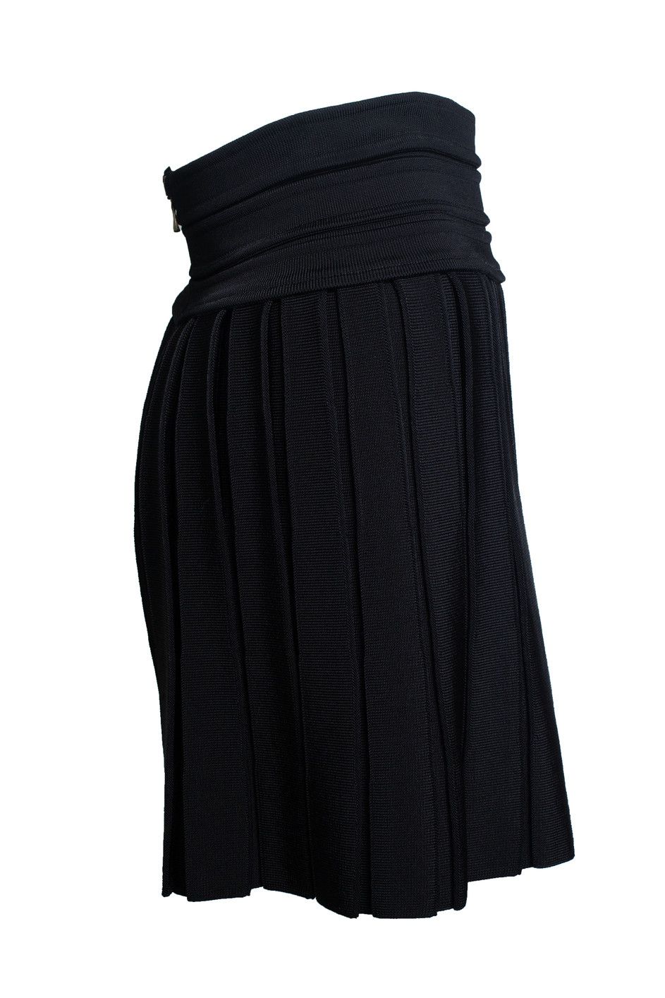 Balmain Balmain, pleated body con skirt in black Size 27" / US 4 / IT 40 - 2 Thumbnail