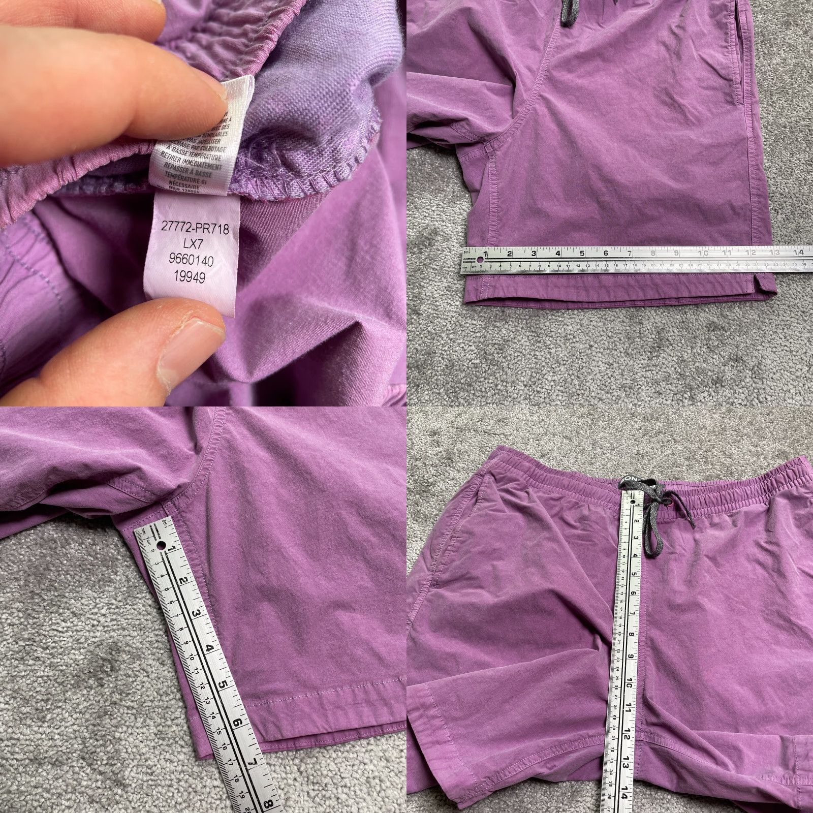 Bonobos VINTAGE BONOBOS Chino Shorts Mens Large Purple Cotton Nylon Elastic Waist Drawstring 35x6.5 Casual 90s Mens Size US 33 - 8 Thumbnail
