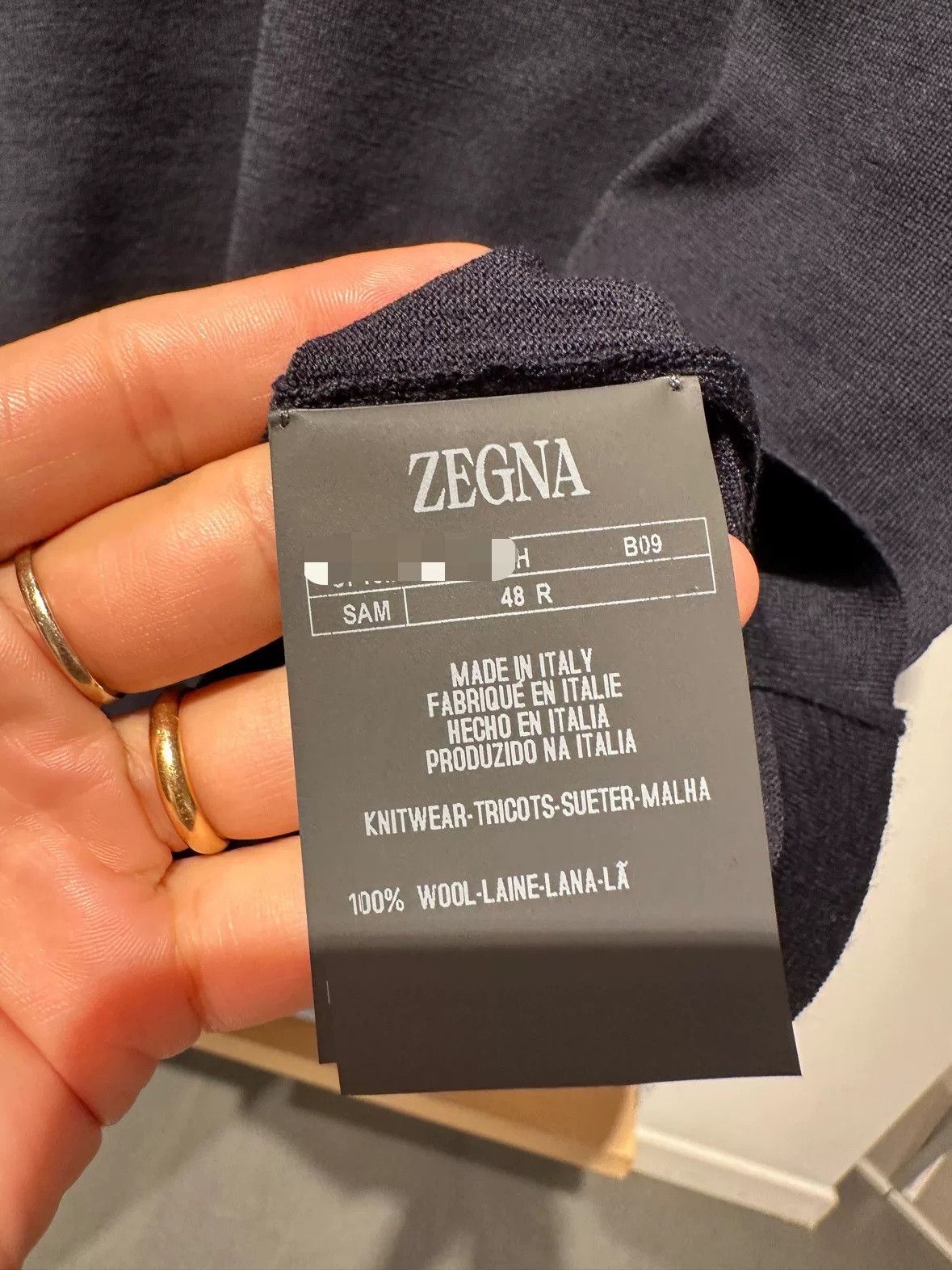 Ermenegildo Zegna Zegna Navy Wool Knit T-Shirt Size US S / EU 44-46 / 1 - 9 Thumbnail