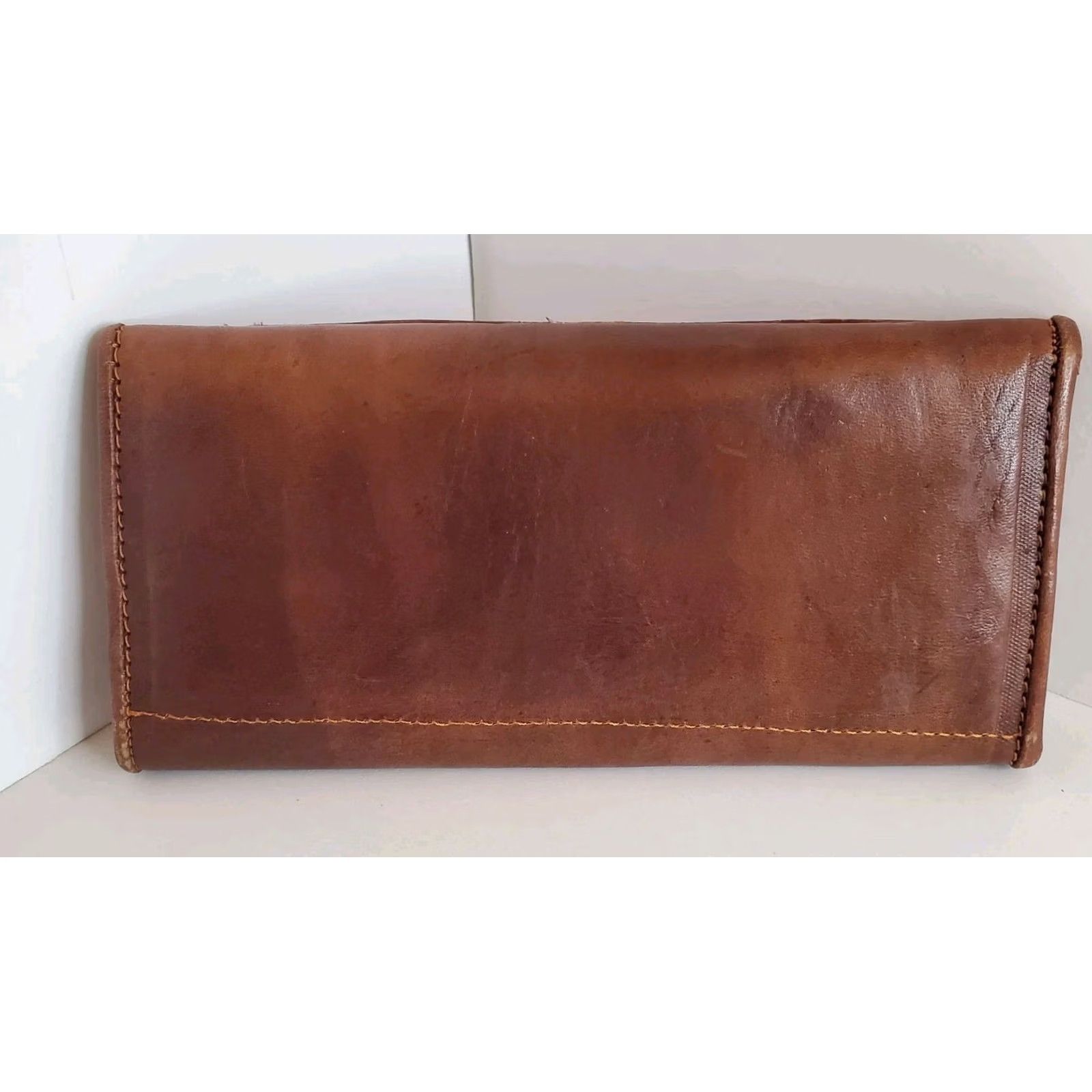 Vintage Vtg Boho Leather Tri-fold Wallet Size ONE SIZE - 2 Thumbnail