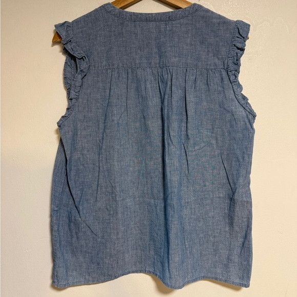 Joie Joie Sleeveless Chambray Ruffle Blouse Size S Size S / US 4 / IT 40 - 7 Thumbnail
