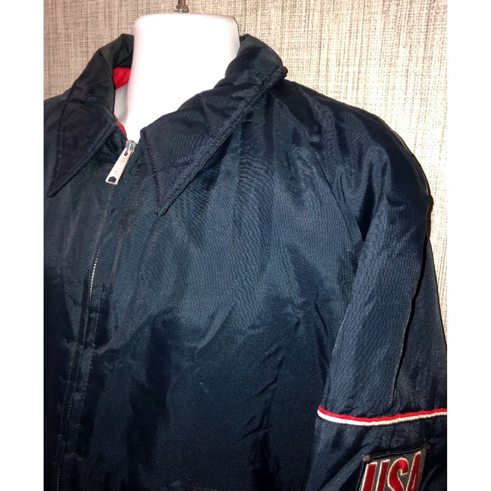 Vintage WeatherCaster USA Jacket Quilted Full Zip L Men Navy Blue WeatherCaster USA Mens Navy Blue Quilted Full Zip Jacket Size L Size US L / EU 52-54 / 3 - 2 Thumbnail