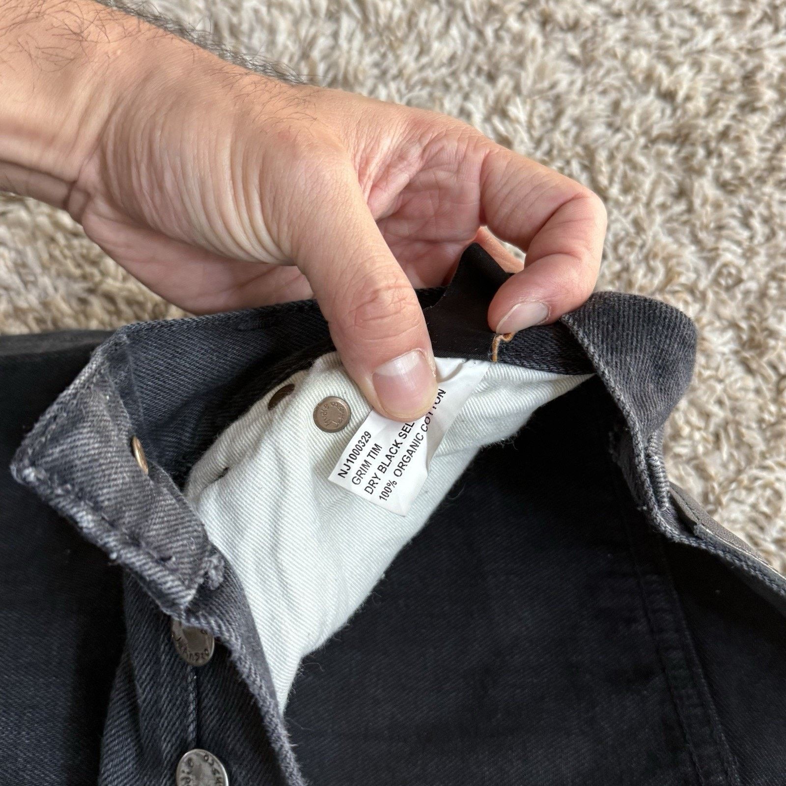 Nudie Jeans Nudie Jeans Grim Tim Dry Black Selvedge Denim Jeans 30x30 Size US 30 / EU 46 - 8 Thumbnail