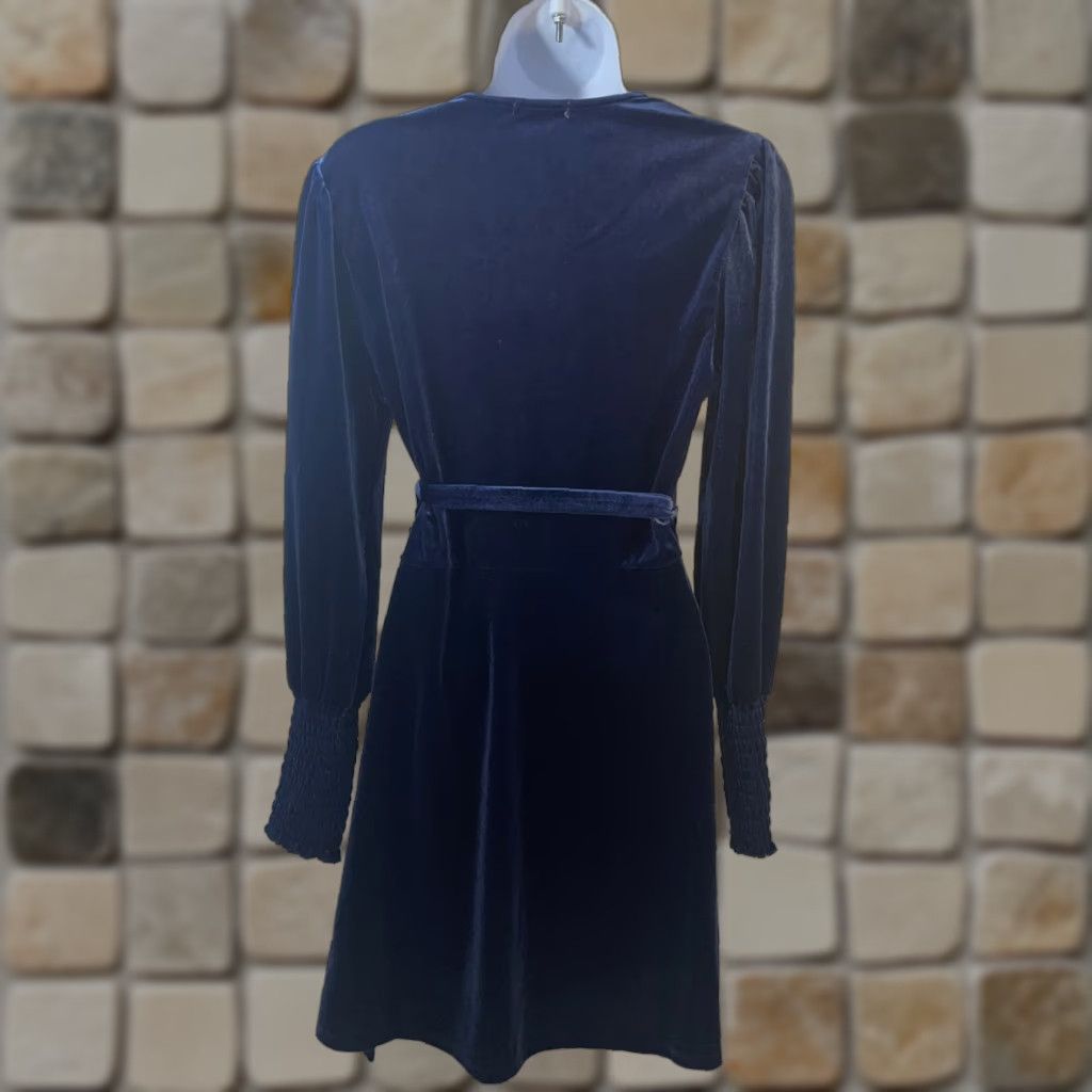 Vintage Miami Wrap Dress Women Small V Neck Long Sleeve Blue Francesca’s S/25AJ90APKD Size S / US 4 / IT 40 - 1 Thumbnail