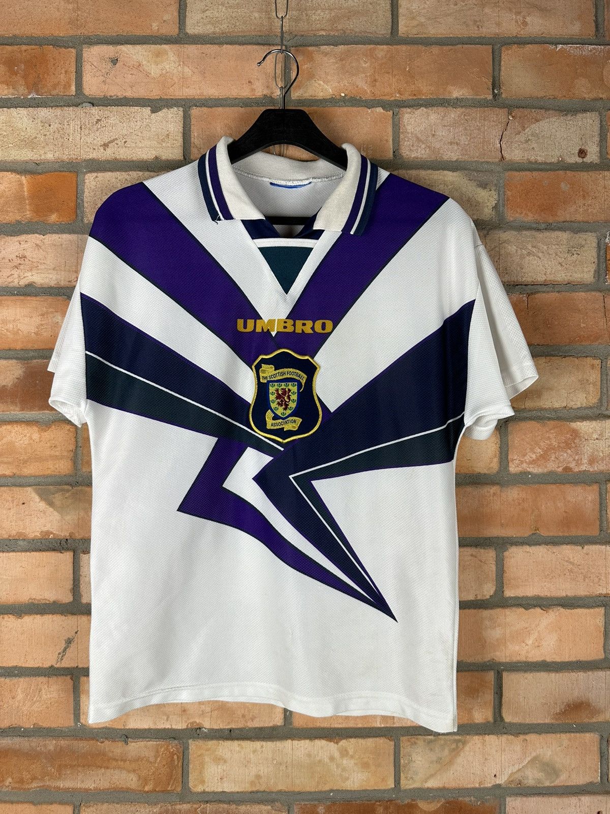 image of Soccer Jersey x Umbro Vintage Umbro Scotland Jersey in White, Men's (Size XS)