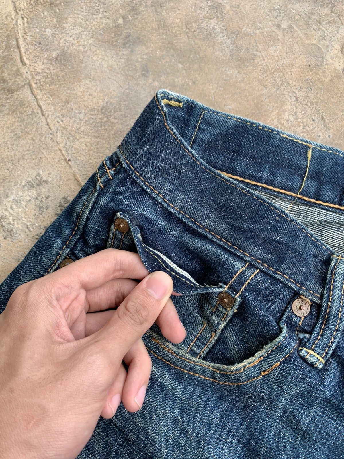Japanese Brand × Vintage Vintage Go West Yellow divsion Selvedge distressed denim Size US 30 / EU 46 - 11 Thumbnail