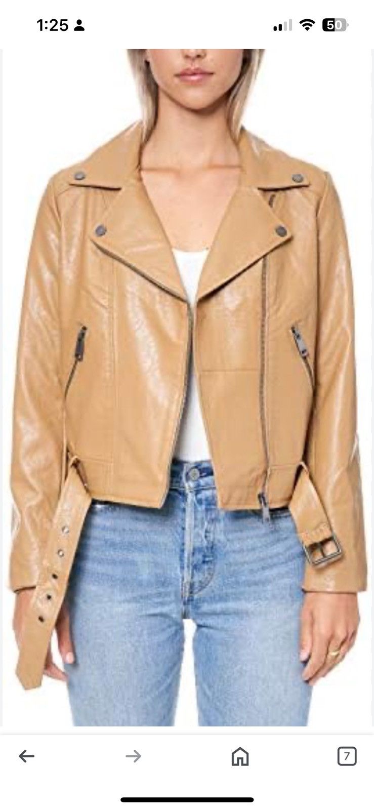 Other Women’s Tan Elodie faux leather jacket Small Size S / US 4 / IT 40 - 1 Thumbnail