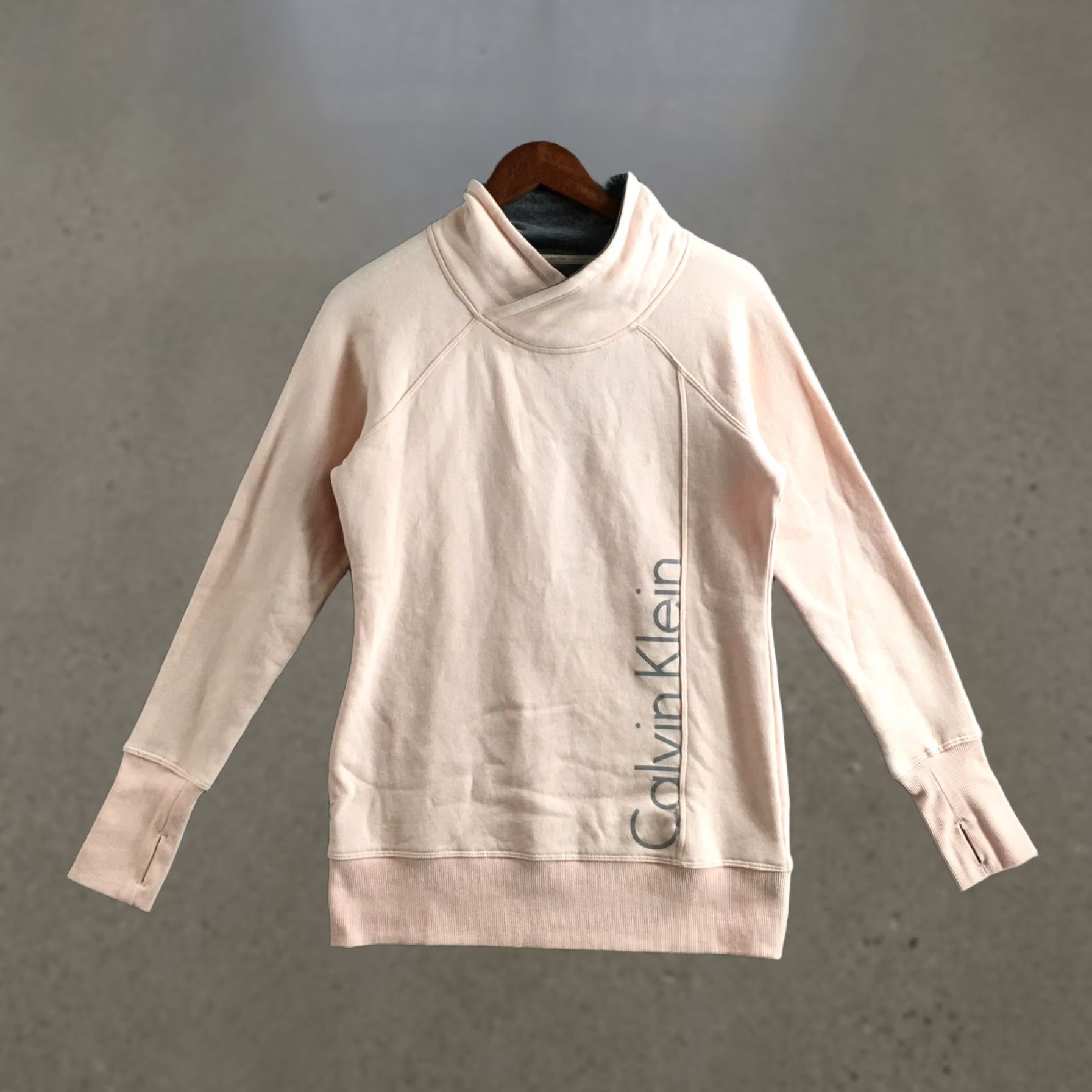 Calvin Klein Calvin Klein Sweatshirt Womens S Peach Cotton Blend Long Sleeve Mock Neck Casual Size S / US 4 / IT 40 - 1 Thumbnail